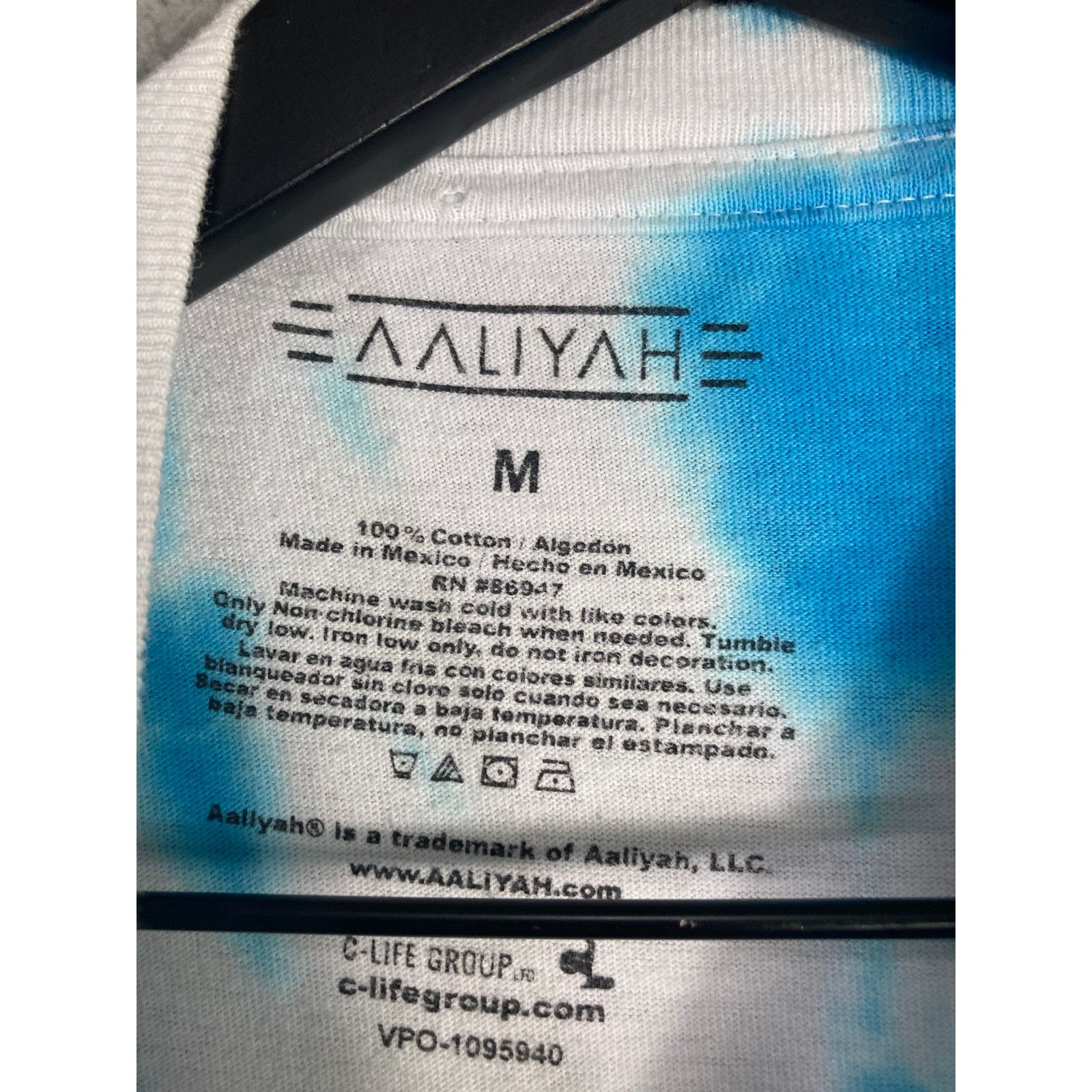 Other Aaliyah Women's Tie Dye Graphic Tee Blue Medium Music Size M / US 6-8 / IT 42-44 - 6 Thumbnail