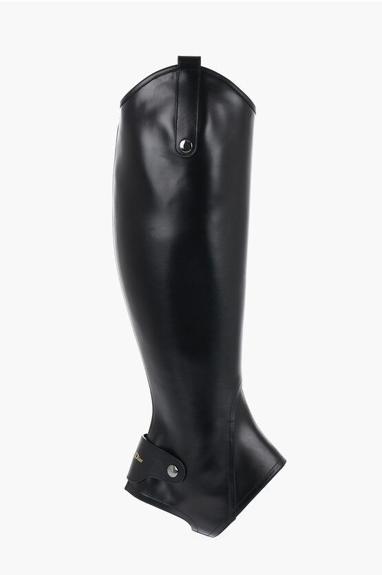 image of Dior Leather Epique Gaiters Shoes in Black, Women's (Size 8)