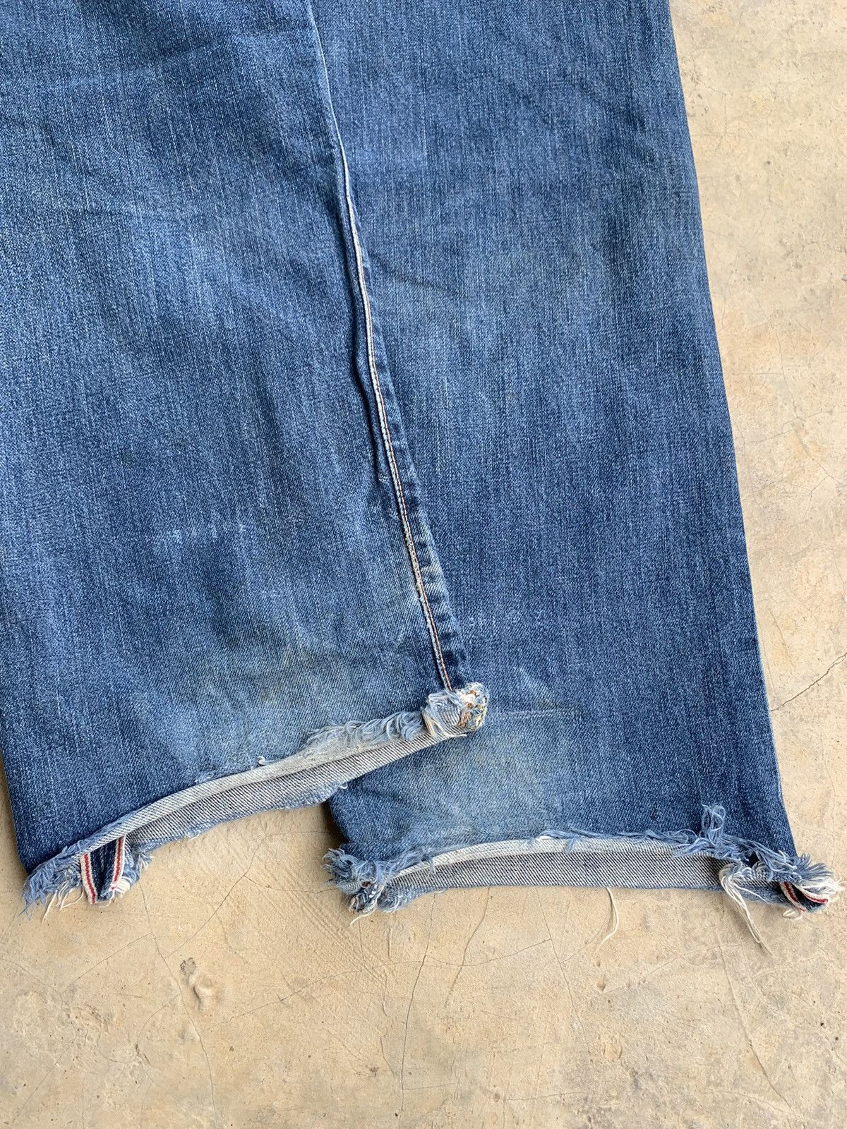 Edwin × Jean Baggy Jeans Something By Edwin 505 Selvedge Distressed Denim Size US 27 - 18 Thumbnail