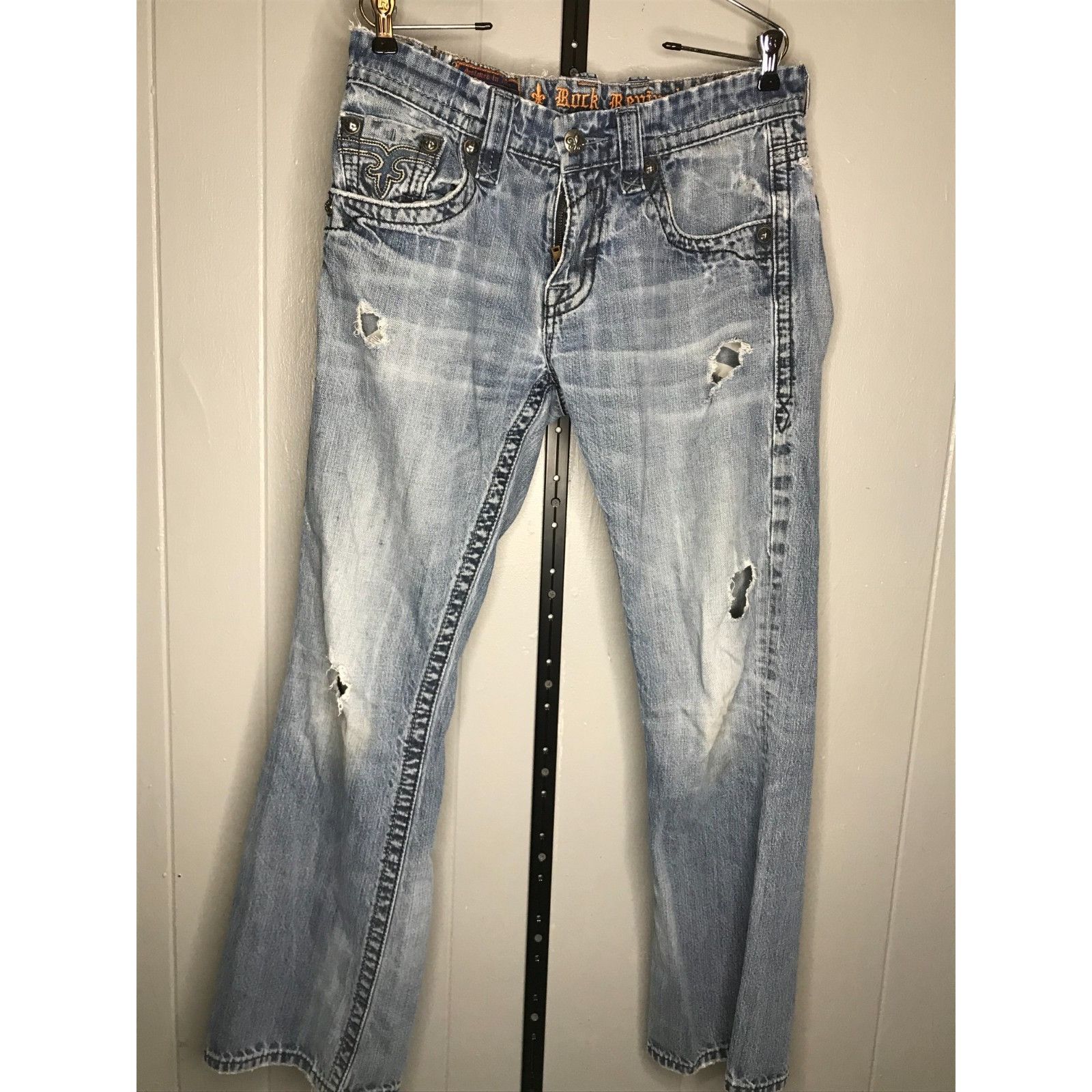 Rock Revival Rock Revival Jeans Men's 32X31 Bootcut Distressed Embroidere Size US 32 / EU 48 - 2 Thumbnail