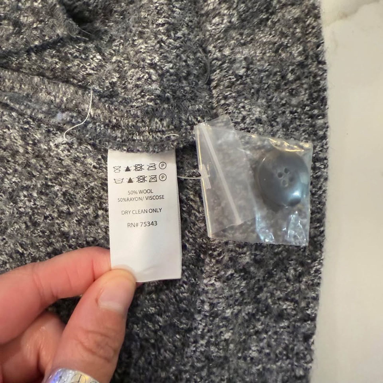 Cynthia Rowley Cynthia Rowley NWT Button Up Jacket Gray Wool/Rayon Women 2X Size XXL / US 16-18 / IT 52-54 - 7 Thumbnail