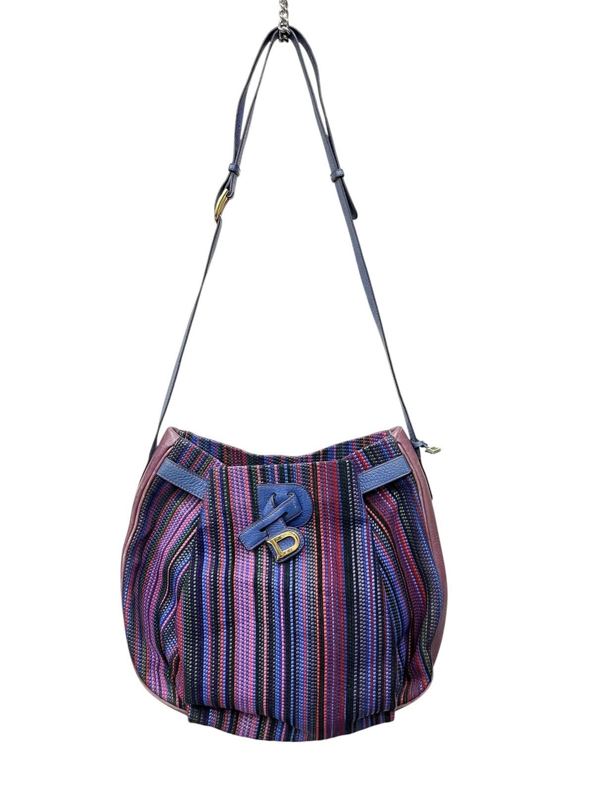 Delvaux RARE🔥Vintage Delvaux Woven Stripe Leather D Charm Bag Size ONE SIZE - 3 Thumbnail