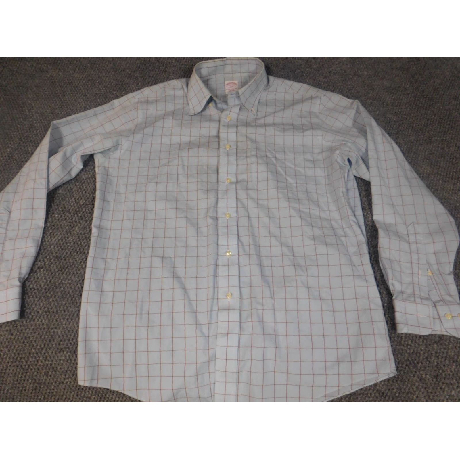 Brooks Brothers Brooks Brothers Dress Shirt 15.5 Mens Blue Plaid Button Up Office Workwear Shirt Long Sleeve Classic Fit Non-Iron Breathable Machine Washable Size US L / EU 52-54 / 3 - 2 Thumbnail