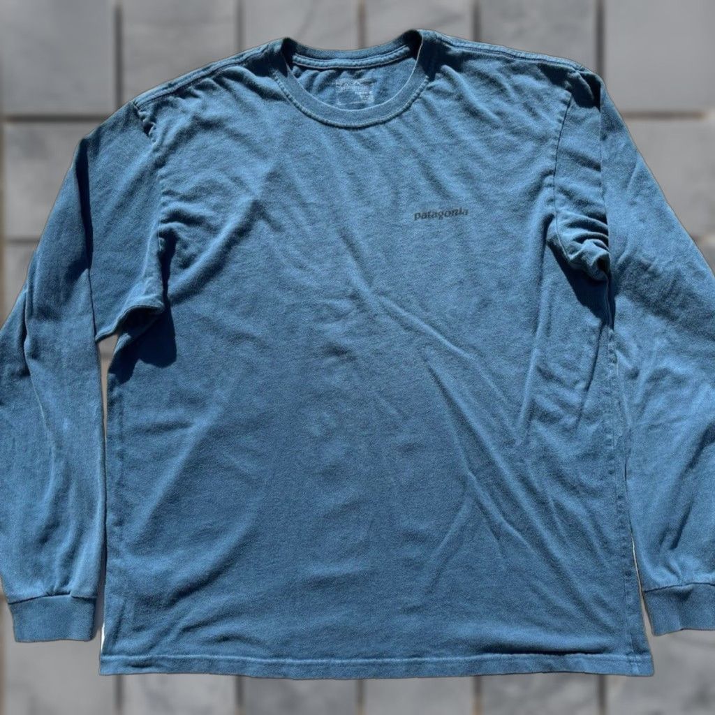 Patagonia Patagonia T-Shirt Blue/Green Logo Responsibili-tee Men’s L Shirt Regular Crew Neck 100% Organic Cotton Size US L / EU 52-54 / 3 - 1 Thumbnail