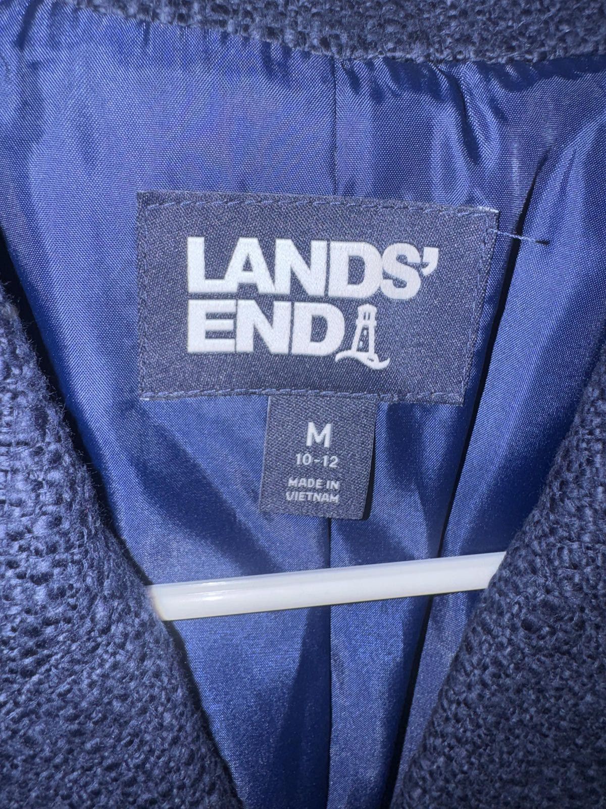 Lands' End Lands' End Navy Blue Textured Blazer Jacket Medium Size M / US 6-8 / IT 42-44 - 3 Thumbnail