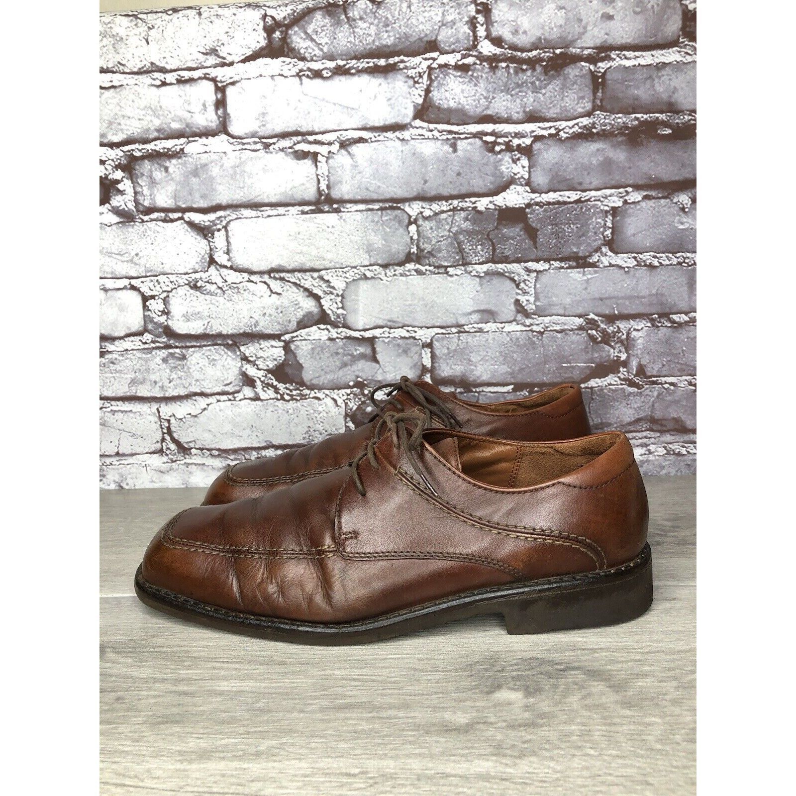 Ecco Ecco Vibram Gumlite Brown Leather Square Toe Oxfords Dress S Size US 12 / EU 45 - 14 Thumbnail