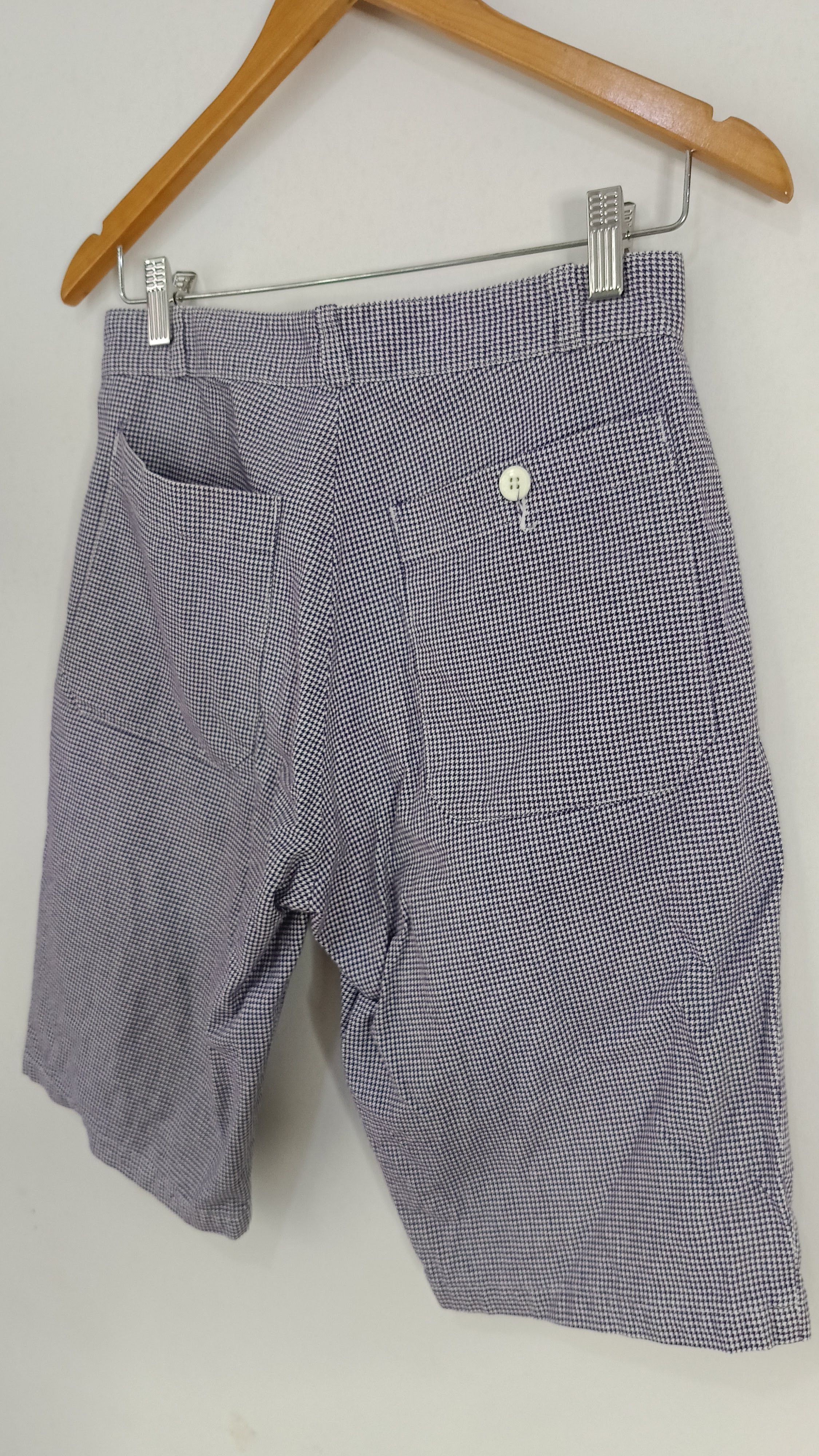 Danton DANTON France blue houndstooth pants shorts slim small Size US 28 / EU 44 - 6 Thumbnail