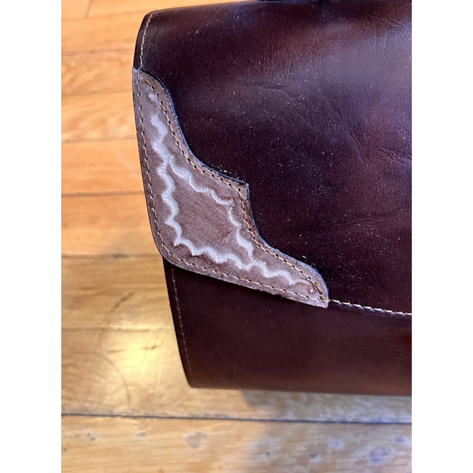 JM Collection Three M Collection Vegan Leather Satchel Crossbody Western Doctor Bag Brown Size ONE SIZE - 6 Thumbnail