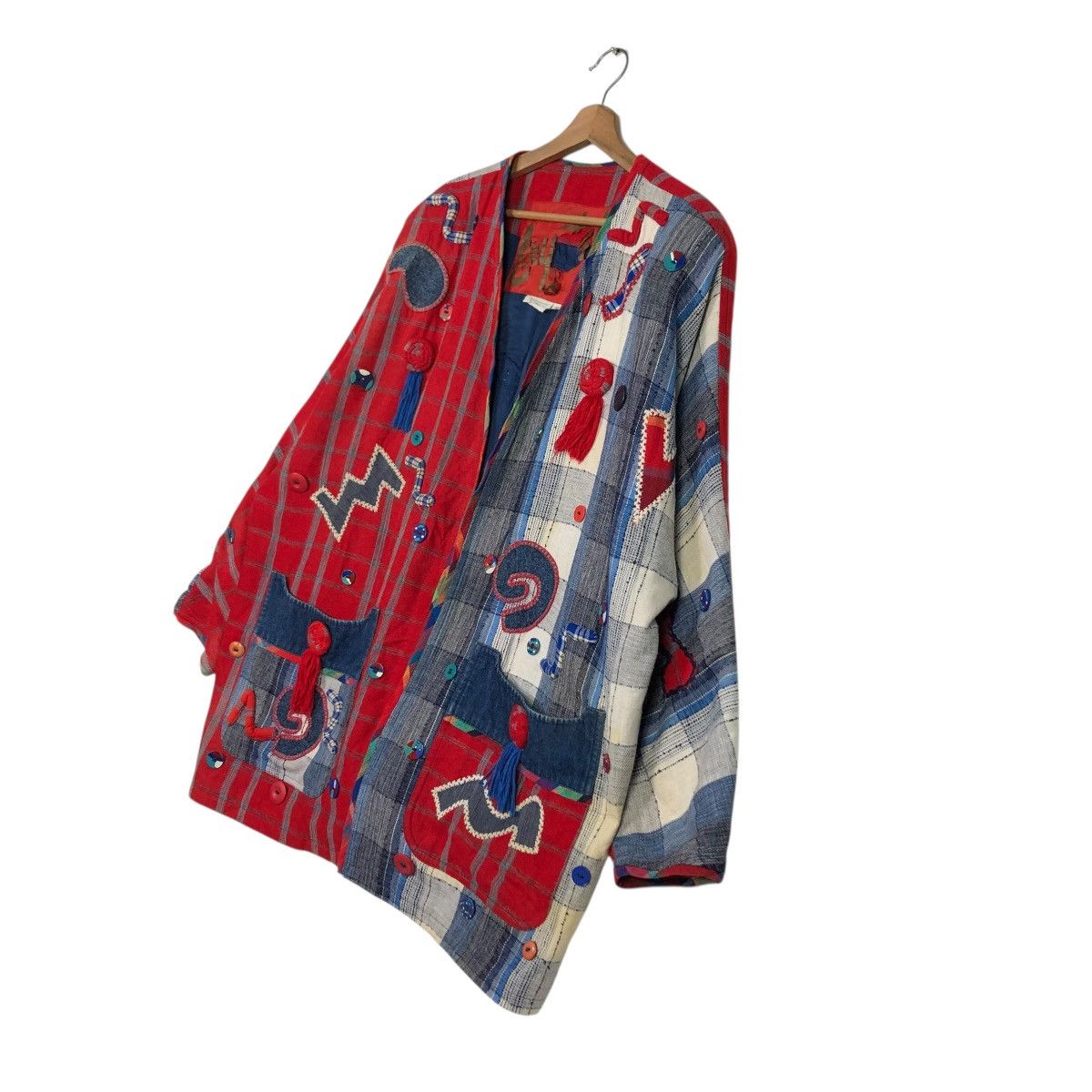 Japanese Brand 🔥VINTAGE HANDMADE DESIGN JACKET PATCHWORK ISSEY MIYAKE Size US M / EU 48-50 / 2 - 4 Thumbnail