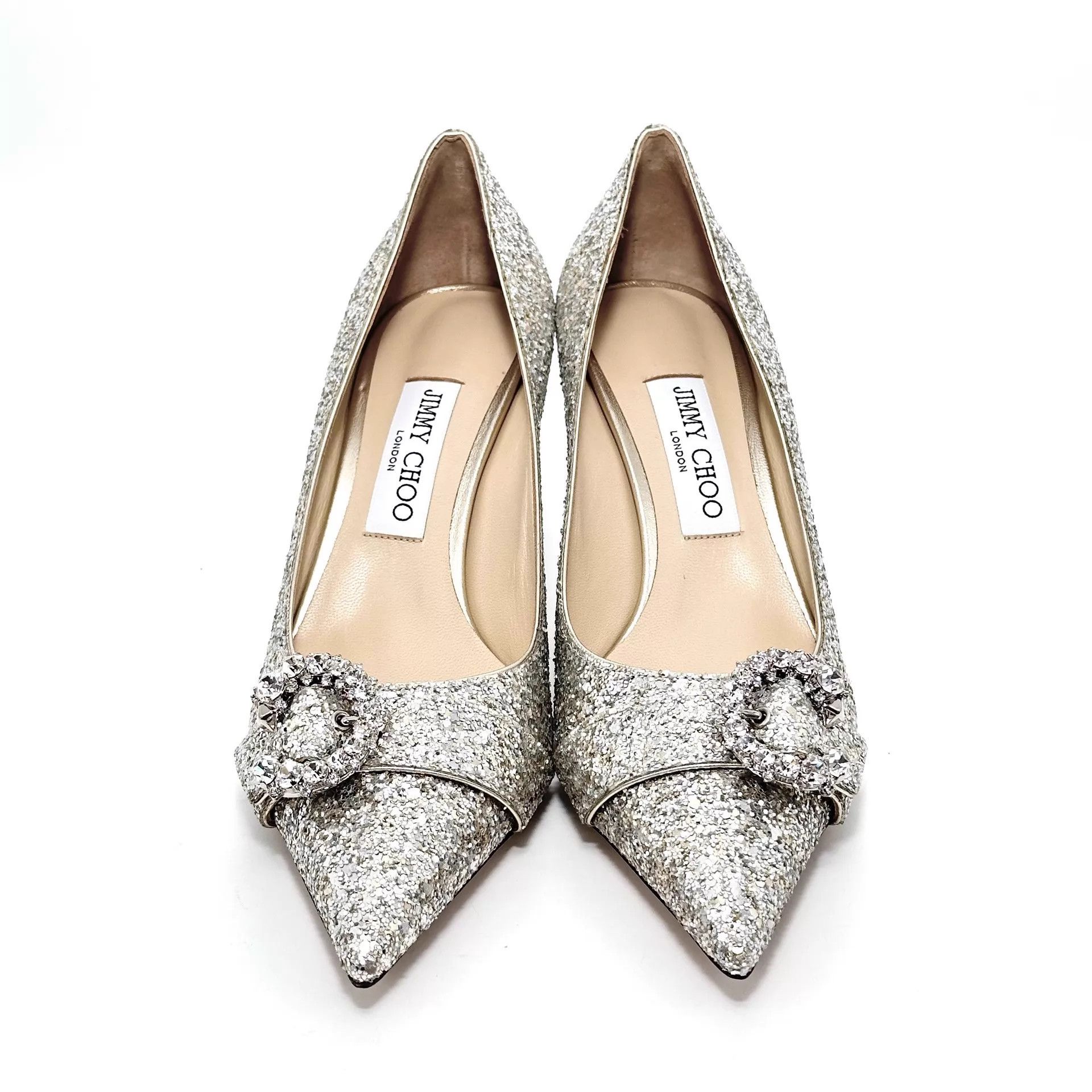 Jimmy Choo Jimmy Choo Silver Sequin Heels 39 Size US 8.5 / IT 38.5 - 1 Thumbnail