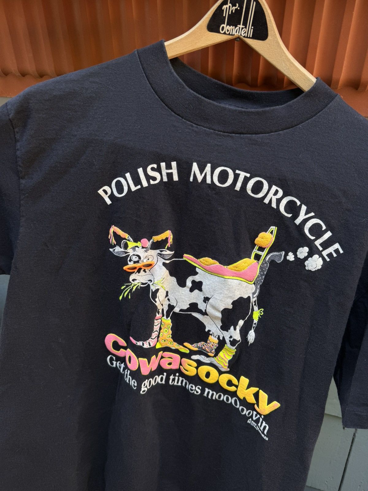 Vintage Vintage motorcycle tee 1990s single stitch L softee Size US L / EU 52-54 / 3 - 7 Thumbnail