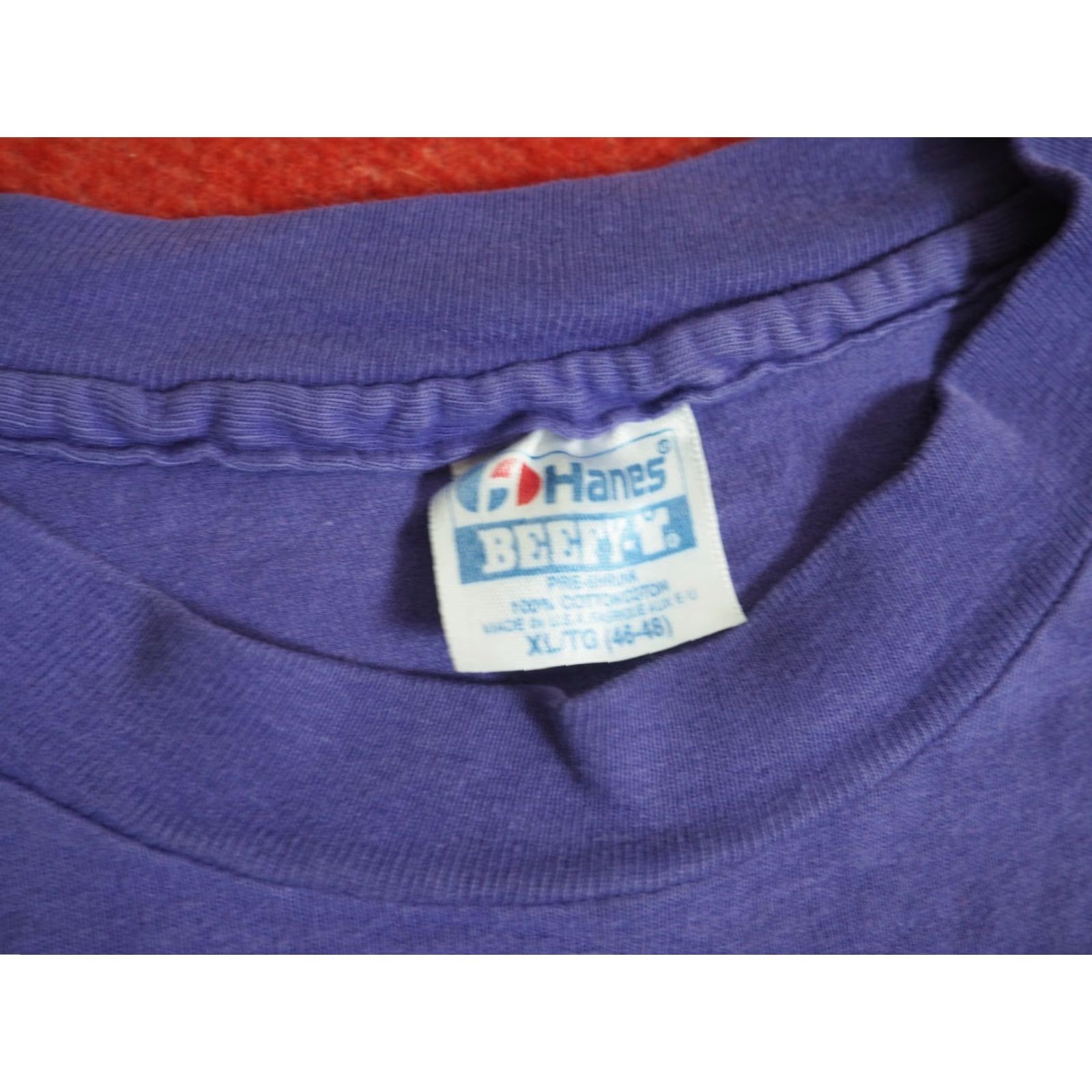 Hanes VTG 80s 90s Hanes Lovers Point Guam Pop Art USA Purple Crop Top Tee T-Shirt XL Size XL / US 12-14 / IT 48-50 - 4 Thumbnail