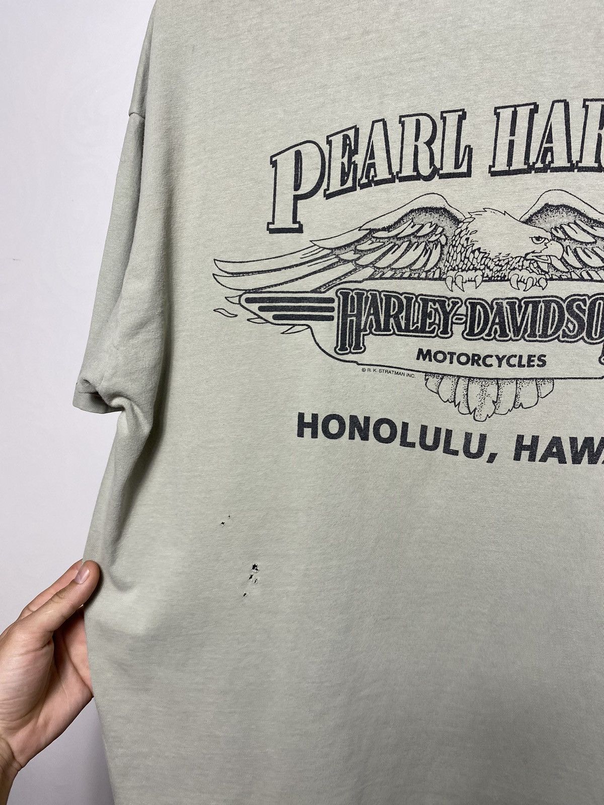 Harley Davidson Rare 1991 Harley Davidson Pearl Harbor distressed t-shirt Size US XL / EU 56 / 4 - 12 Thumbnail