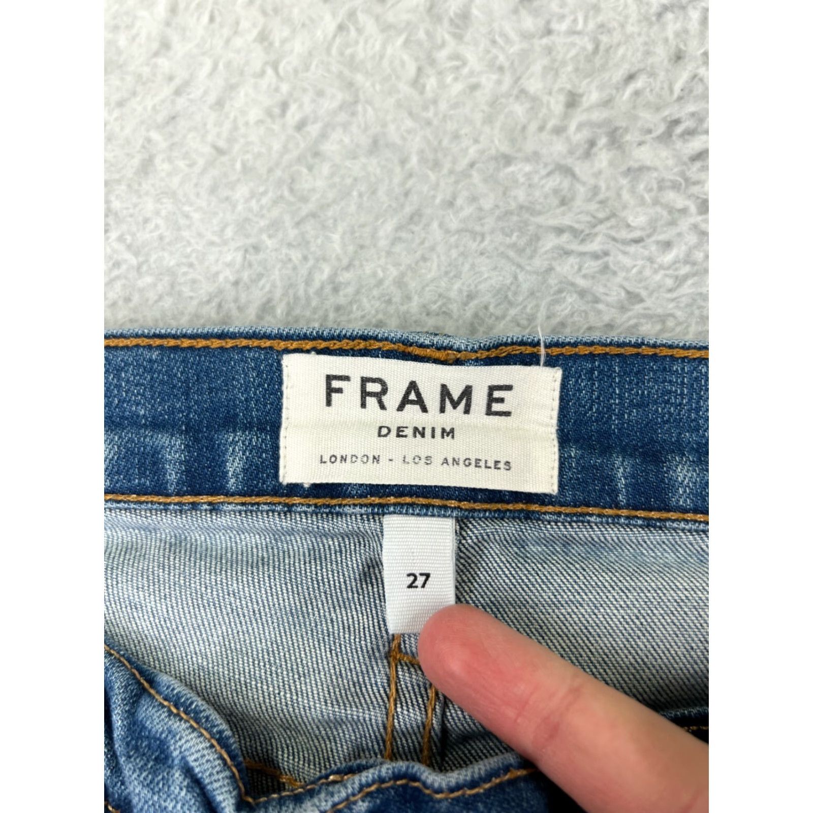 Frame FRAME Jeans Womens 27x27 Blue Denim Flared Low Rise Cotton 5-Pocket Regular Stretch Comfort Jeans Womens Mens Girls Size 27" / US 4 / IT 40 - 3 Thumbnail