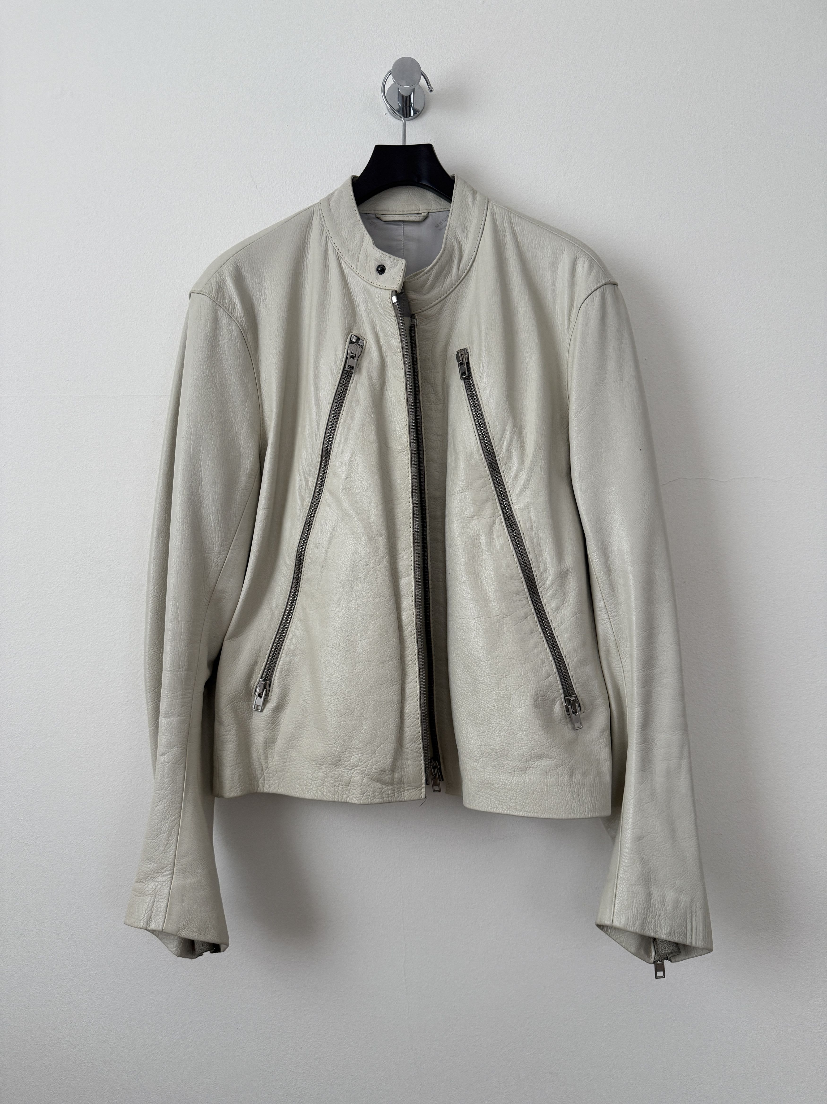 5 Zip Leather Moto Jacket