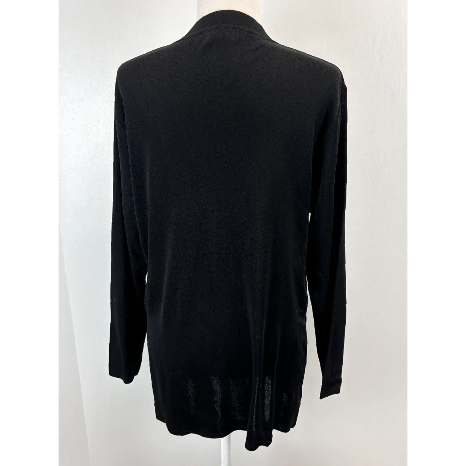 Vintage VINTAGE Women's Exclusively Misook Knit Cardigan L Black Open Front Pockets Basic Cardigan Womens L Black Open Front Pockets Size L / US 10 / IT 46 - 3 Thumbnail