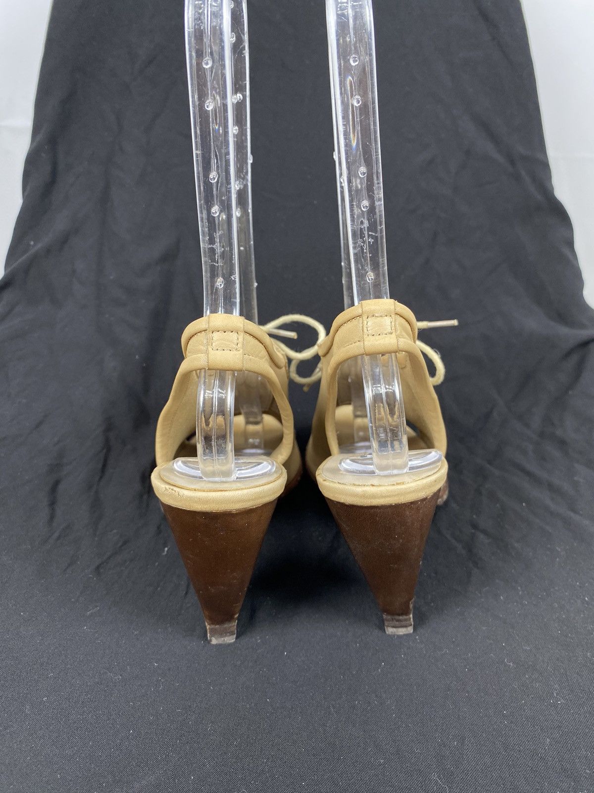 Jil Sander × Raf Simons × Vintage Jil Sander Peep Toe Lace Up Leather Slingback Pumps 37 Size US 7 / IT 37 - 3 Thumbnail