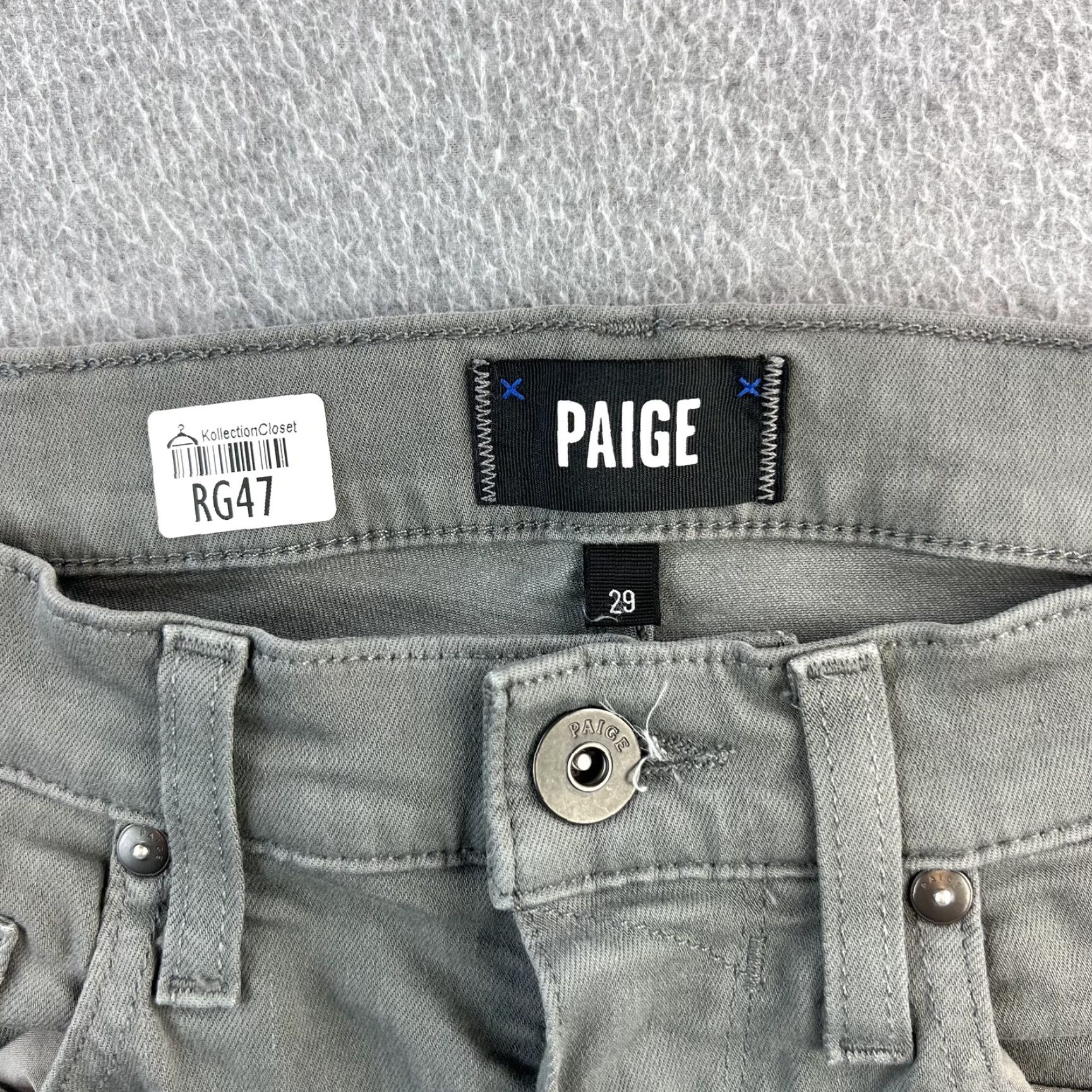Paige Paige Lennox Jeans Mens 29 Gray Slim Fit Stretch Five Pocket Denim Pants Size US 29 - 5 Thumbnail