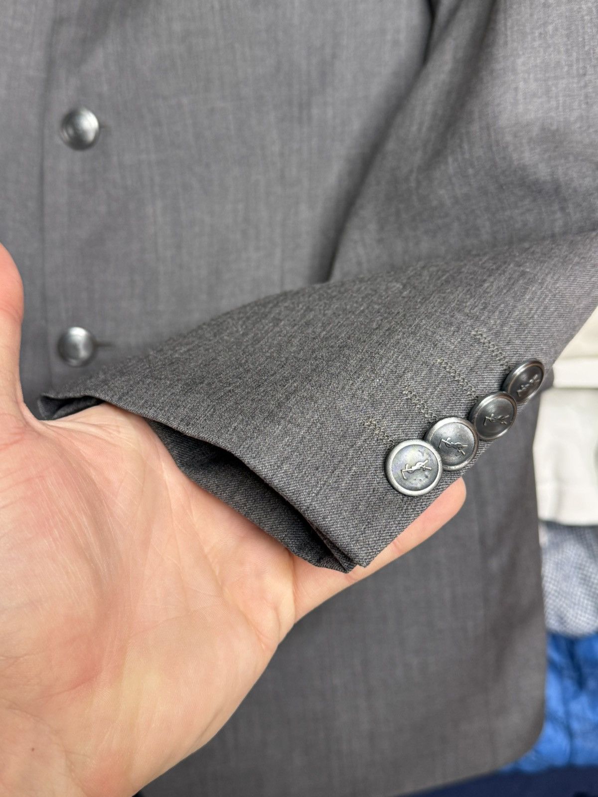 Yves Saint Laurent Yves Saint Laurent Vintage Gray wool mens blazer size 48 Size 48R - 8 Thumbnail