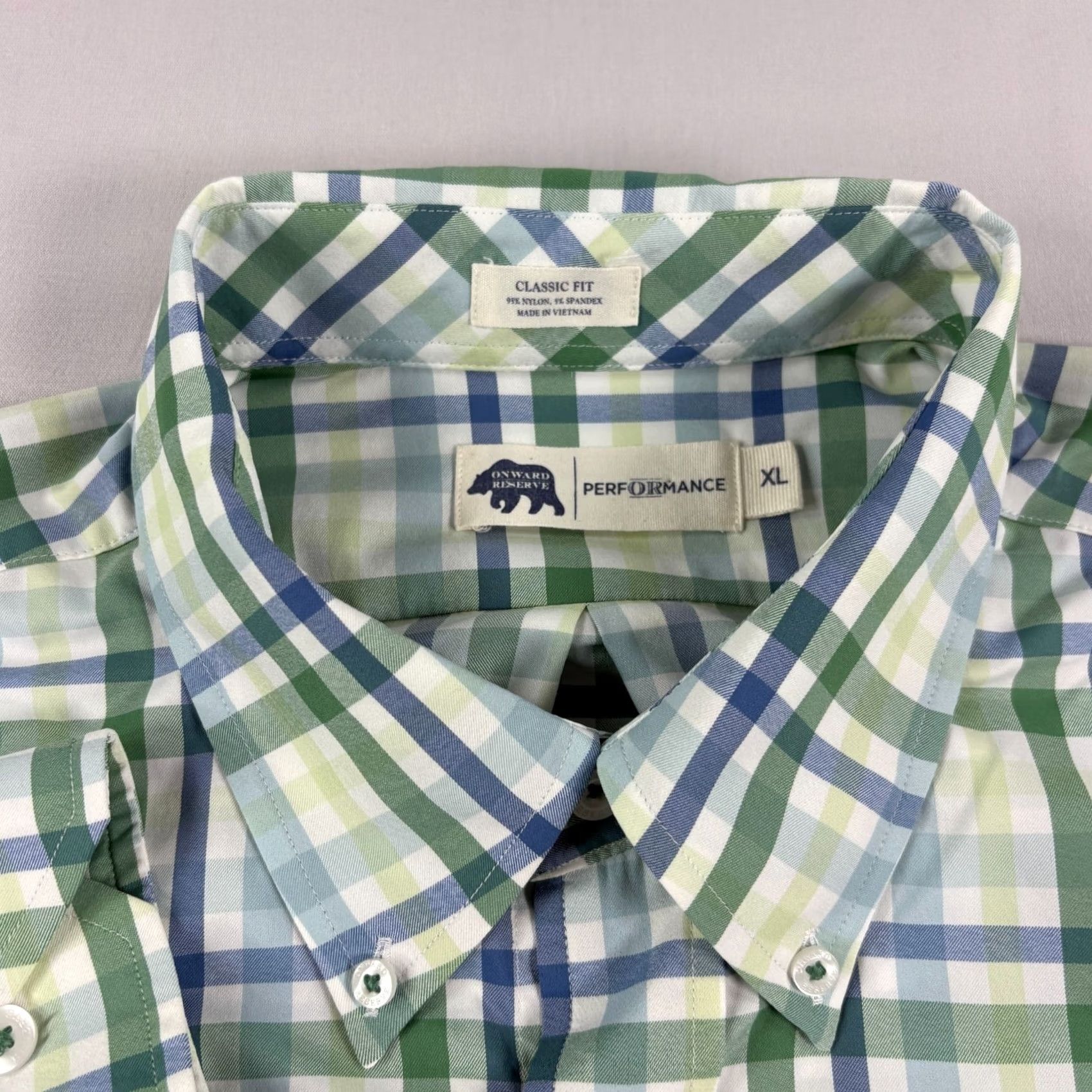Vintage Onward Reserve Shirt Mens XL Plaid Button Up Stretch Nylon Casual Size US XL / EU 56 / 4 - 3 Thumbnail