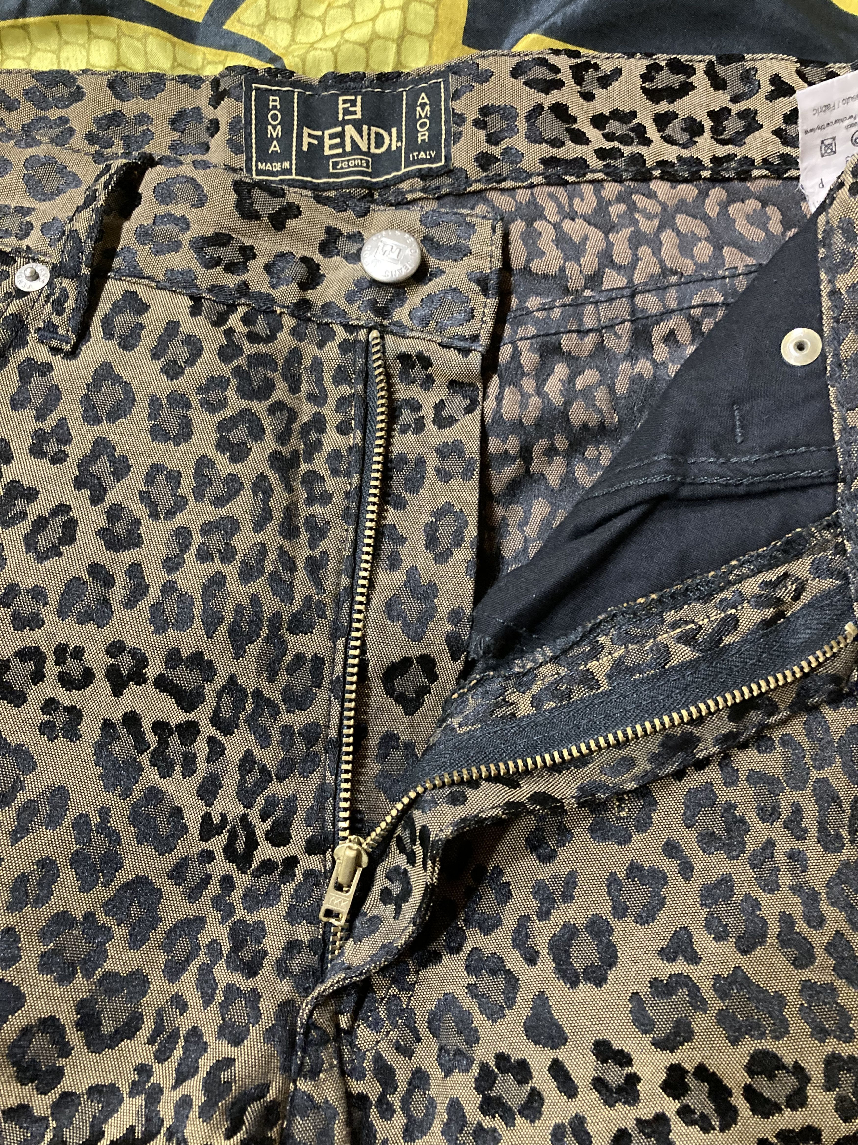 Fendi VINTAGE FENDI PANTS JEANS LEOPARD PRINT MONOGRAM Size 32" / US 10 / IT 46 - 4 Thumbnail