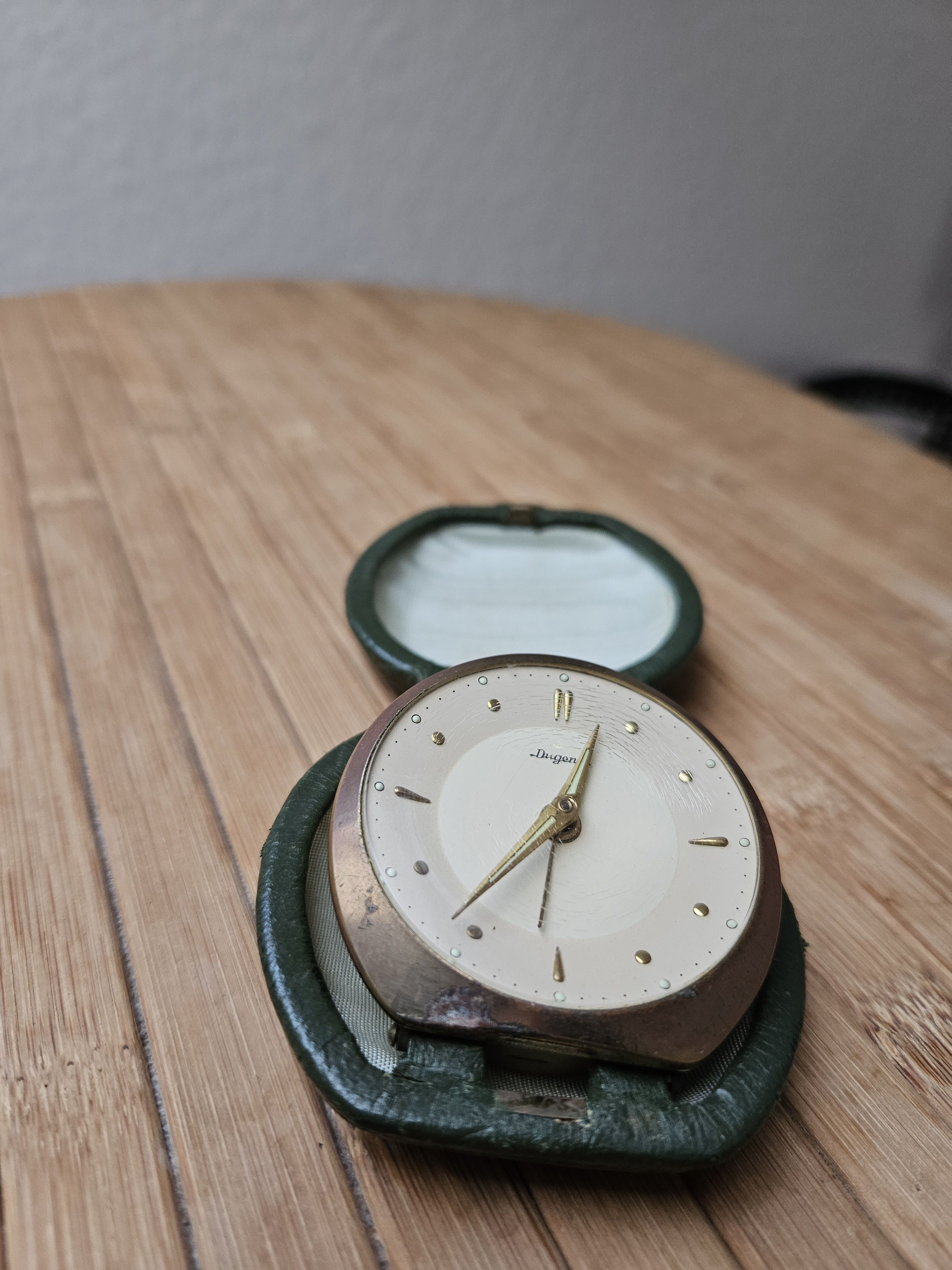 Vintage Vintage Dugena Case ostrich leather Clock travel Size ONE SIZE - 12 Thumbnail