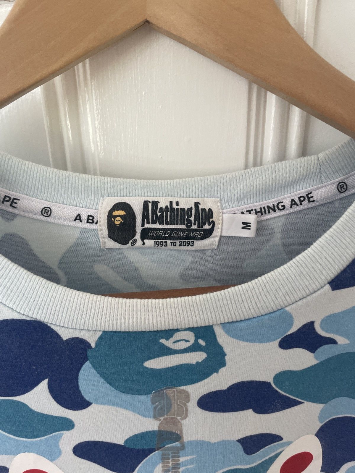 Bape Bape Classic Blue Shark Tee Size US M / EU 48-50 / 2 - 3 Thumbnail