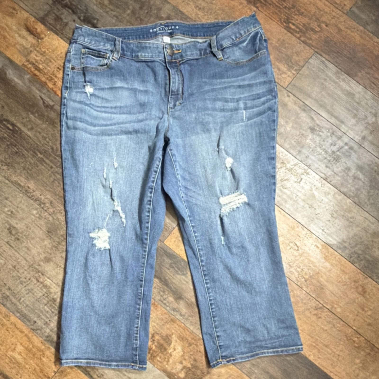 Other Boutique Skinny Crop Denim Stretch Jeans Distress 16W Junior Size 38" / US 16 / IT 52 - 1 Thumbnail