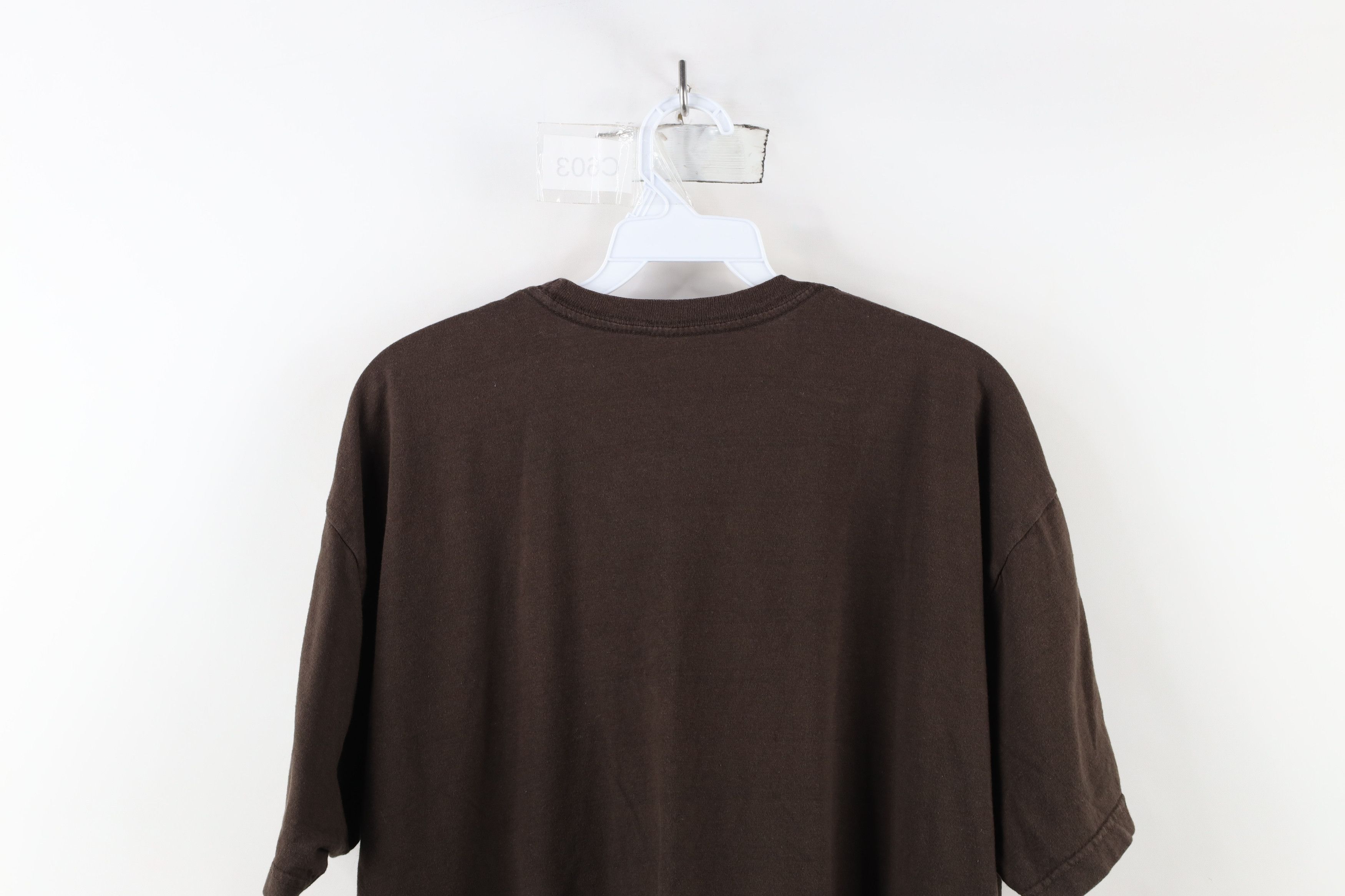 Vintage Vintage 90s Streetwear Blank Short Sleeve T-Shirt Brown Size US XXL / EU 58 / 5 - 9 Thumbnail