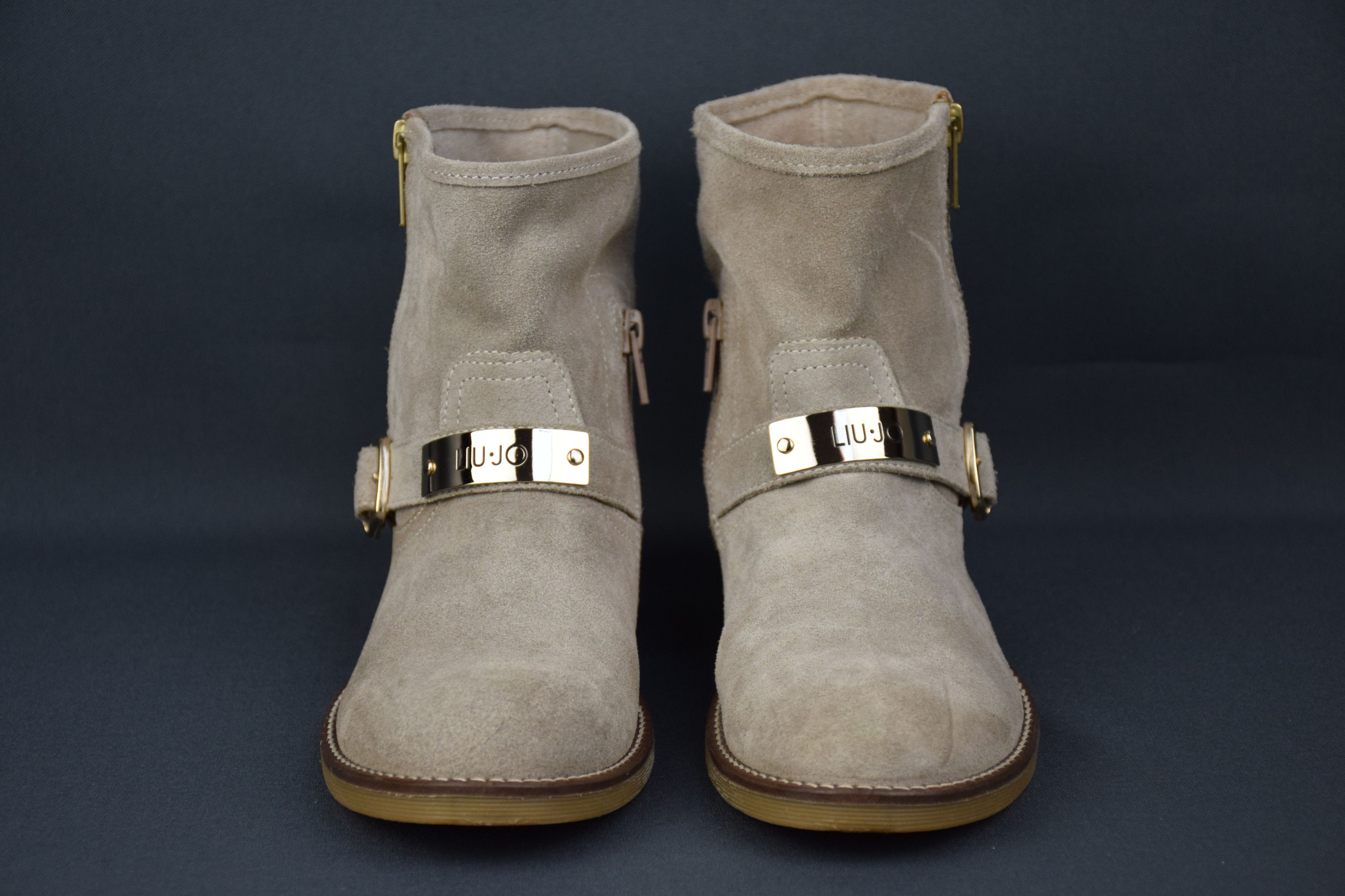 Designer × Liu Jo Liu Jo Moto Boots Suede Combat Booties Shoes US 5 UK 2 EU 35 Size US 5 / IT 35 - 3 Thumbnail