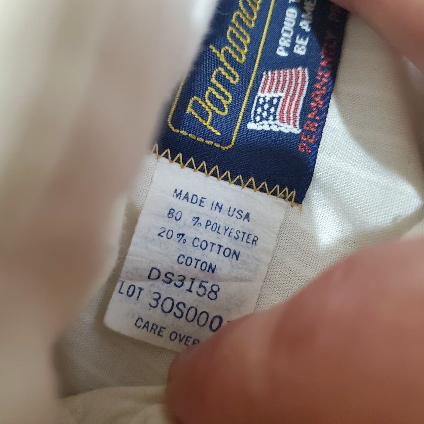 Vintage VINTAGE Panhandle Slim Shirt Western Striped 17.5 34 Pearl Snap Made USA Cowboys Beige White Cotton Twill Button-Up Casual Mens Size US XXL / EU 58 / 5 - 6 Thumbnail
