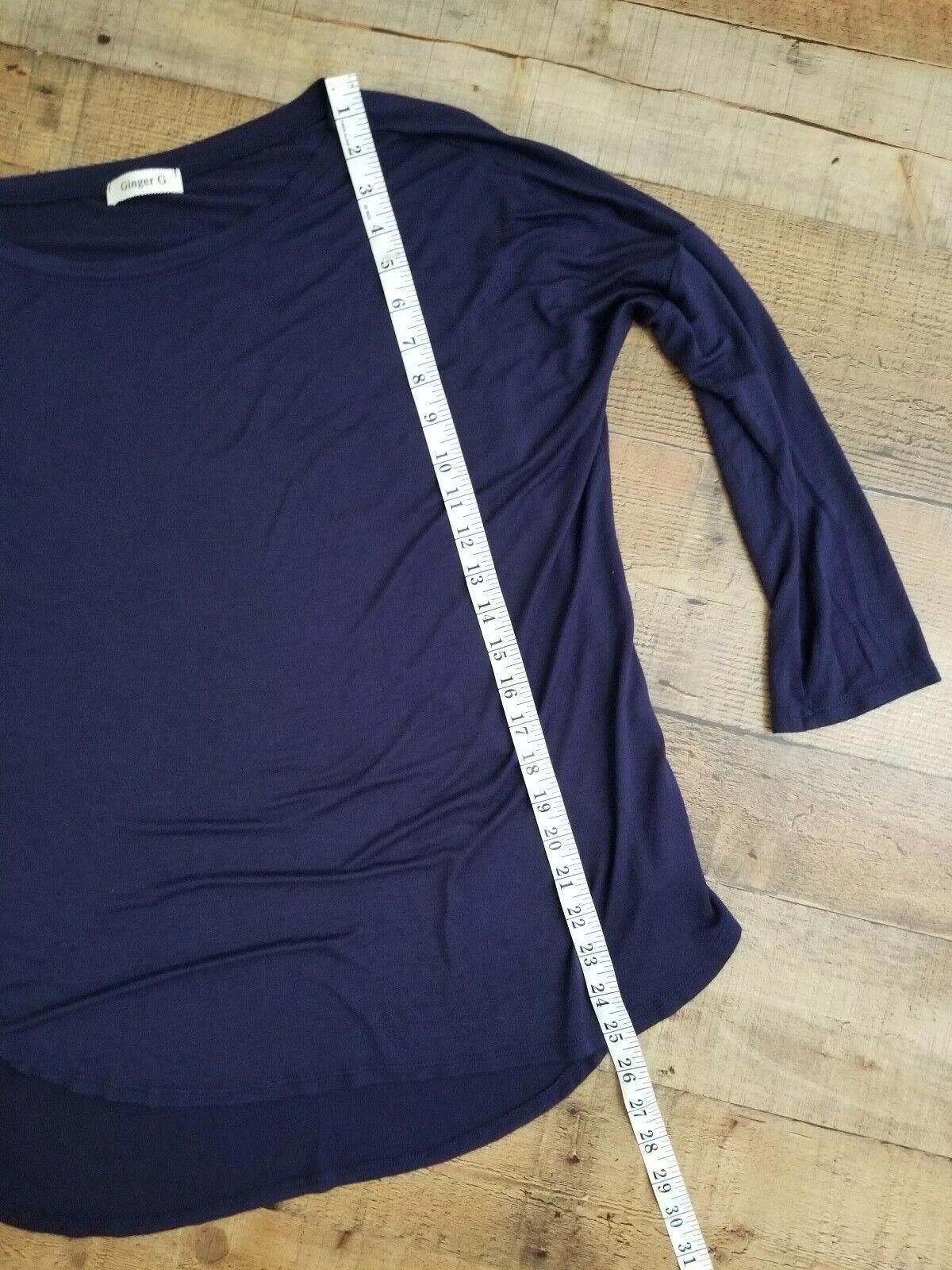 Designer Ginger G shirt Medium Royal Blue Long Sleeves Blouse Top Size M / US 6-8 / IT 42-44 - 6 Thumbnail
