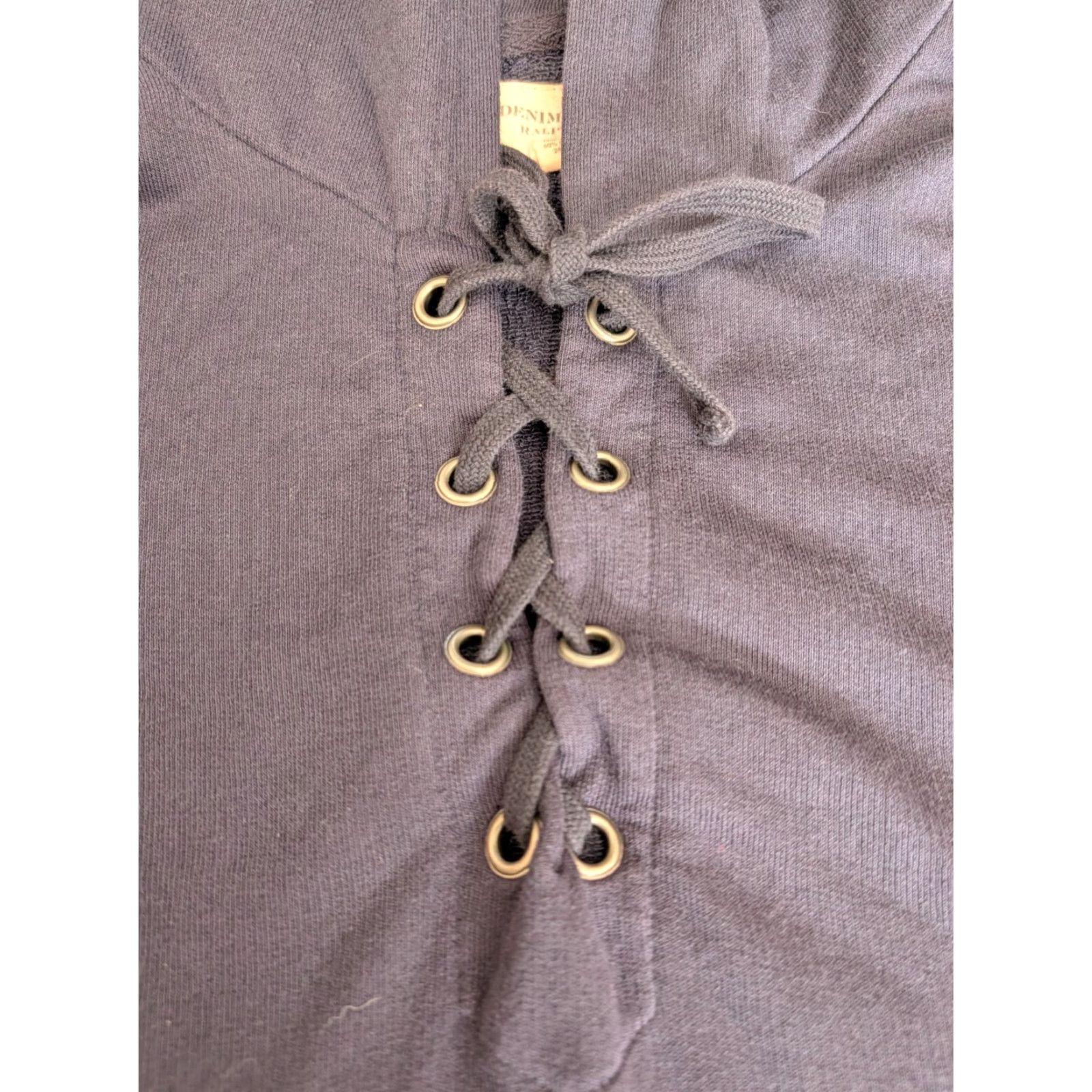 Ralph Lauren Ralph Lauren Denim & Supply Women’s Sz L Navy Blue Tie Front Cropped Hoodie Size L / US 10 / IT 46 - 6 Thumbnail