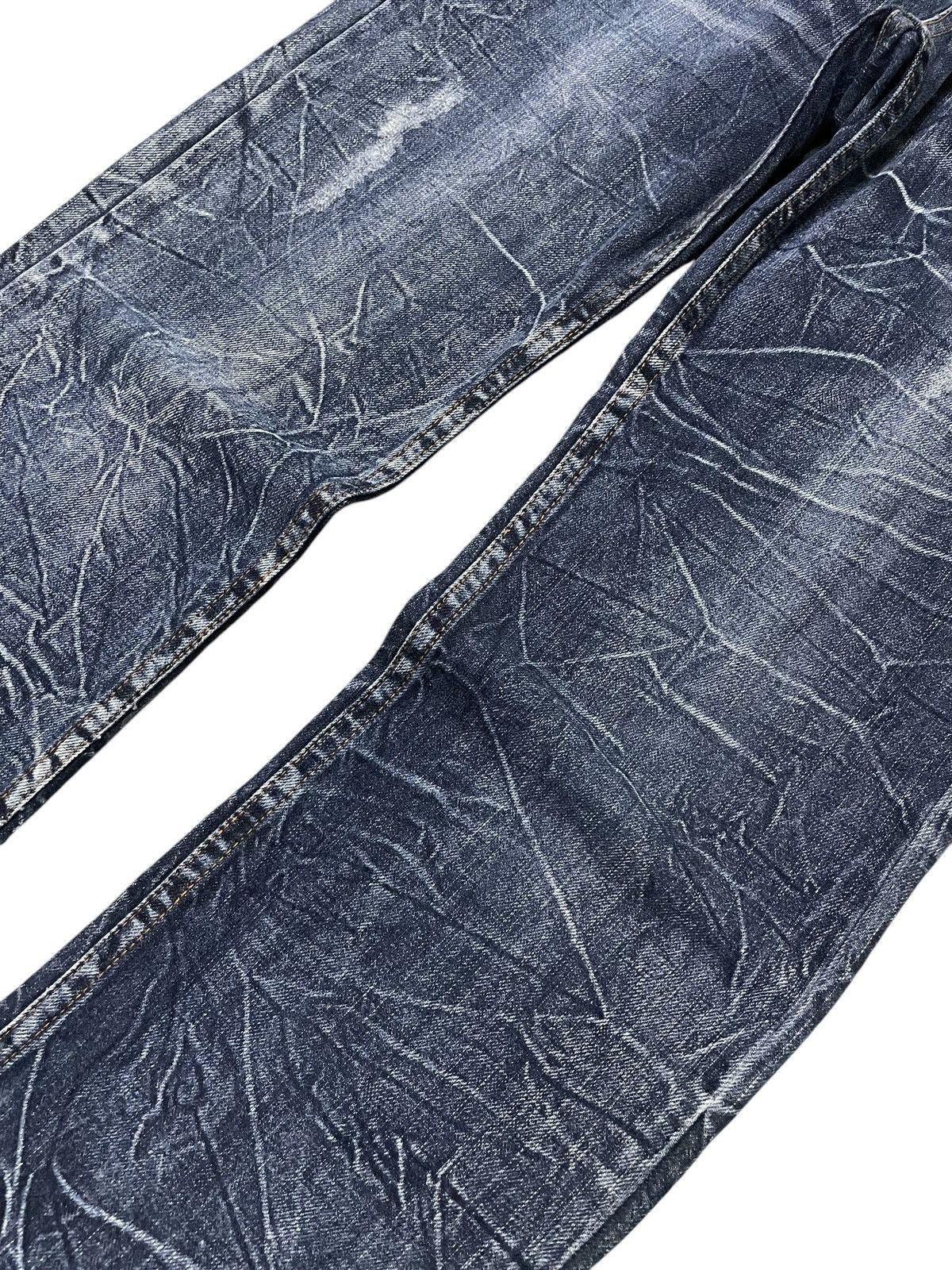 Hysteric Glamour × Japanese Brand Nylaus Japan Cracked Shadow Wash Double Waist Jeans Size US 30 / EU 46 - 4 Thumbnail