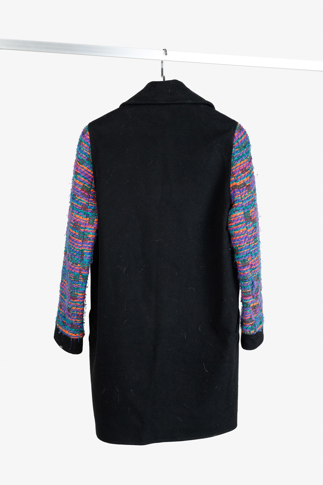 Other Calla Paris Fall 2013 Boucle Sleeve Multi-Material Pea Coat Size S / US 4 / IT 40 - 2 Thumbnail