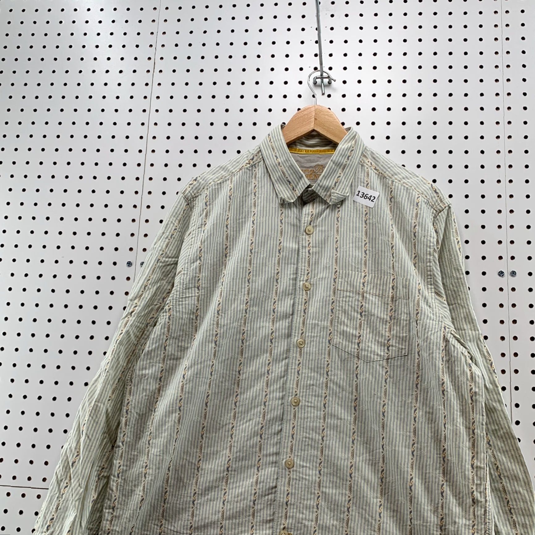 Tommy Bahama Tommy Bahama Button-Up Shirt Gray Long Sleeve Western Large 23.5x31 Mens Regular (L) Cotton Knit Button-Down Collared Plaid Pattern Size US L / EU 52-54 / 3 - 7 Thumbnail