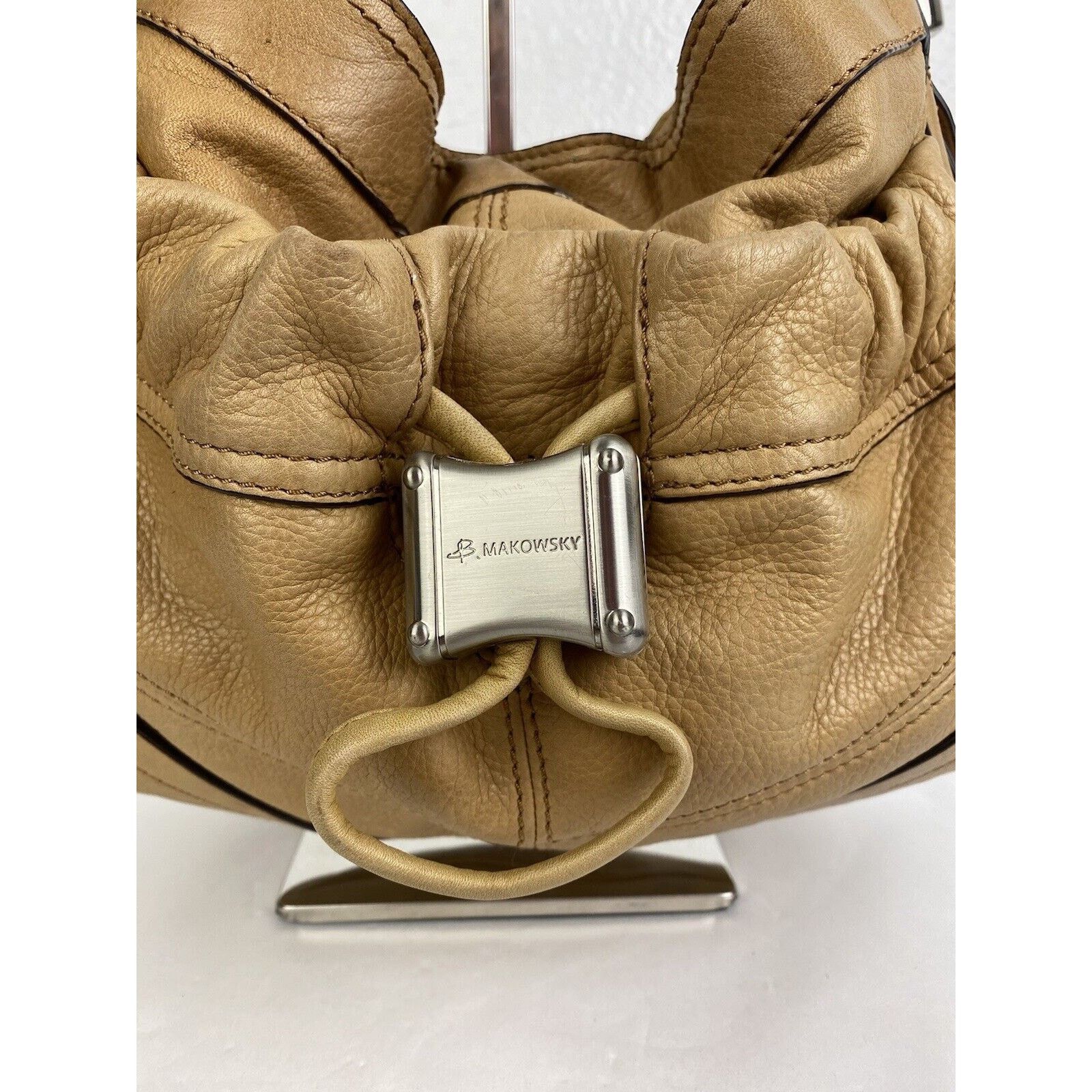 Other B Makowsky Hobo Shoulder Bag Tan Brown Soft Leather Purse Size ONE SIZE - 2 Thumbnail