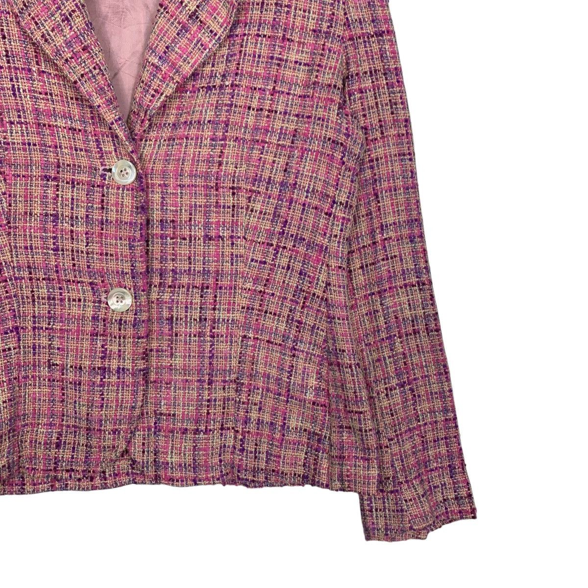 Vintage HERMILLE BOUTIQUE Pink Tweed Jacket #2747-C124 Size S / US 4 / IT 40 - 6 Thumbnail