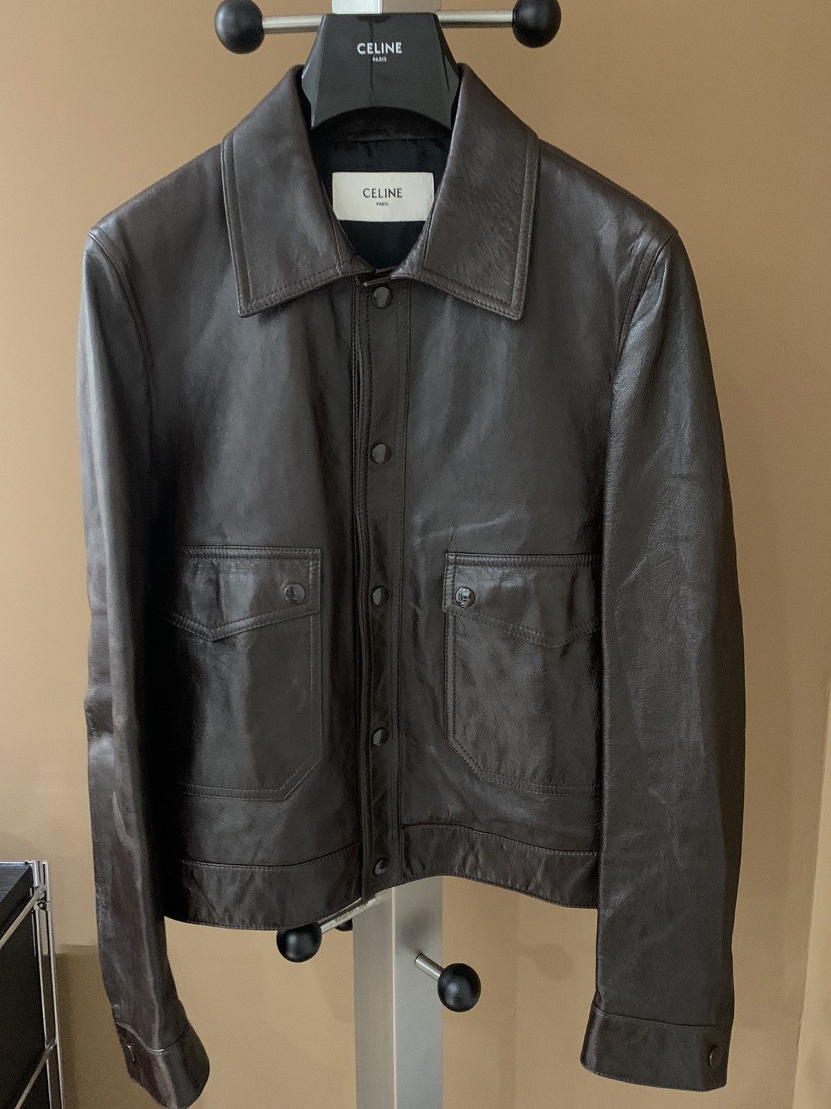 Celine Celine 2020SS Brown Lambskin Blouson jacket Size US M / EU 48-50 / 2 - 1 Thumbnail
