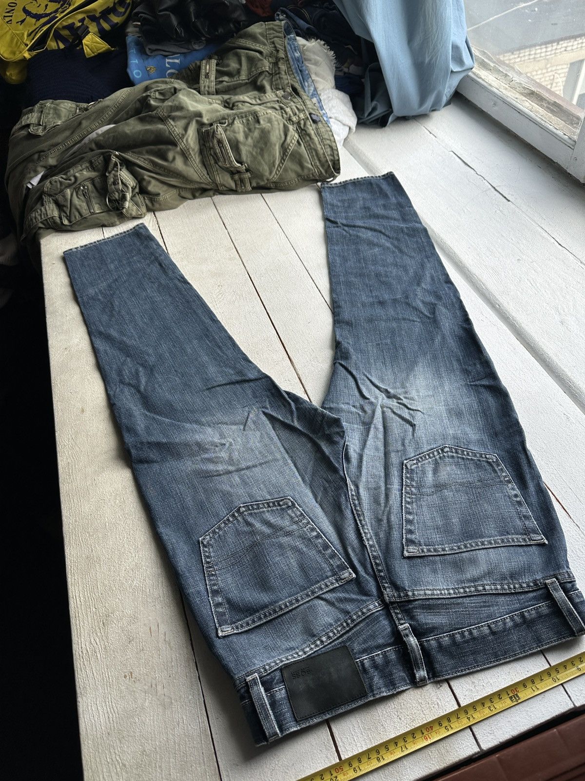 Hugo Boss 🚨 VNTG HUGO BOSS BLUE WASHED RARE MEN DENIM JEANS LUXURY Size US 32 / EU 48 - 9 Thumbnail
