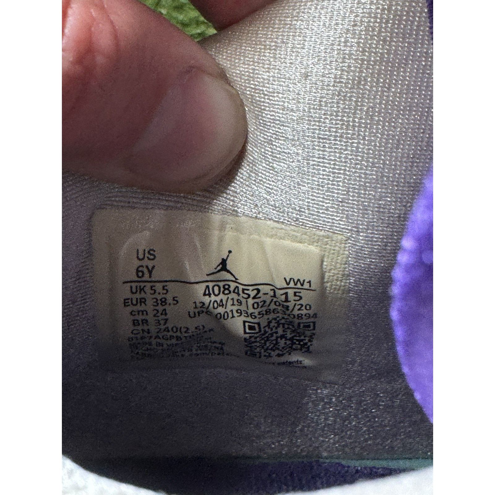 Jordan Brand Air Jordan 4 Retro Purple Metallic 2020 Size 6 Youth / 7.5 W Size US 6 / EU 39 - 6 Thumbnail