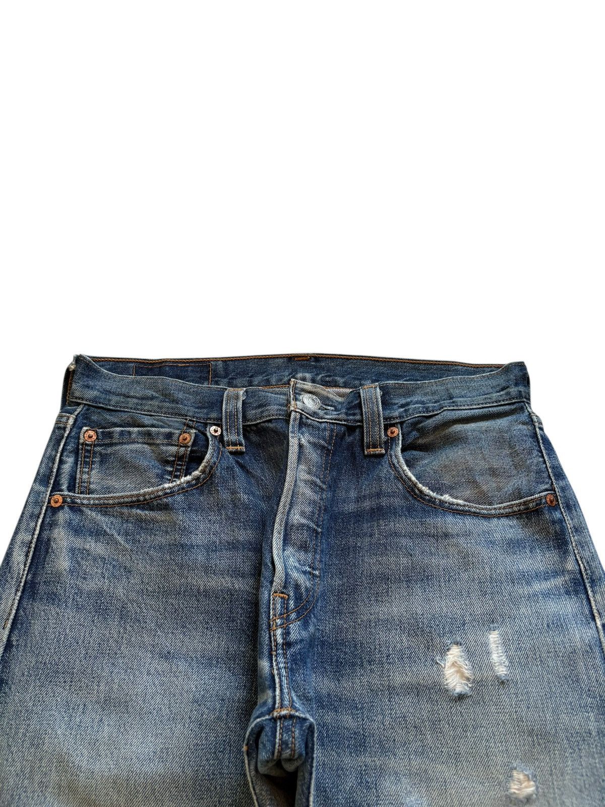 Levi's Vintage 90s Levis 501 Mud Wash Distressed Loose Jeans Size US 32 / EU 48 - 4 Thumbnail