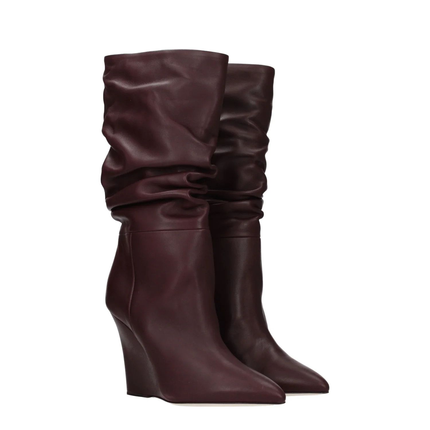 Paris Texas ob1o1e1124 Leather Boots in Red/Marsala Size US 7 / IT 37 - 2 Thumbnail