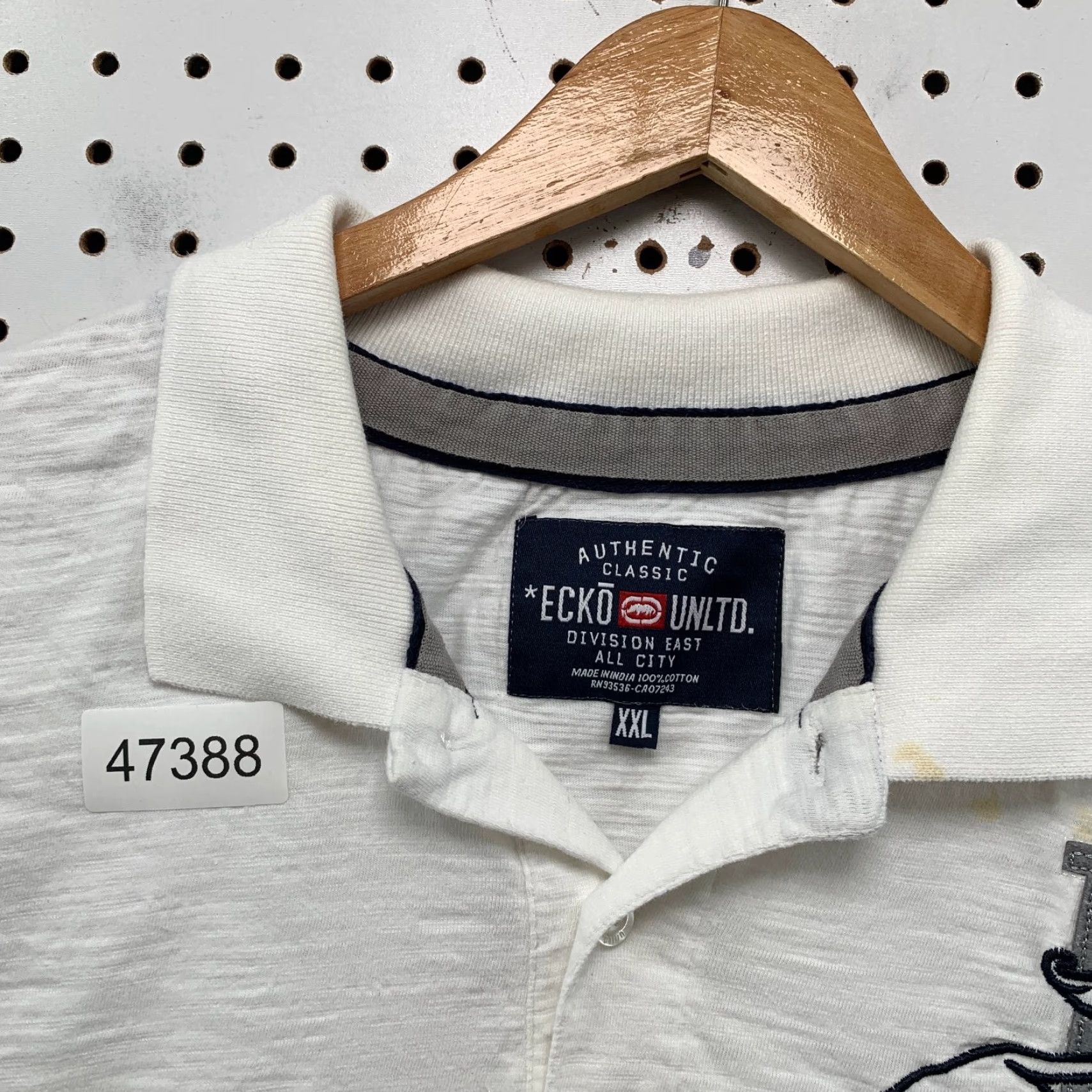 Ecko Unltd. VINTAGE Ecko Unltd Polo Shirt Mens 2XL White Hip Hop Embroidered Rhino Shirt Adult 2XL White Embroidered Rhino Size US XXL / EU 58 / 5 - 3 Thumbnail