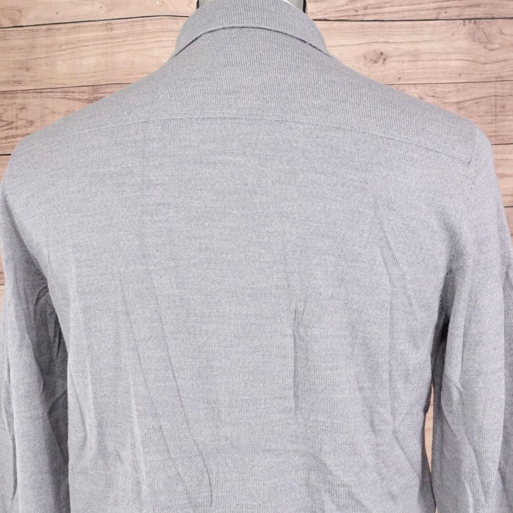 Theory Theory Mens Medium Gray Merino Wool Button-Up Long Sleeve Shirt Size US M / EU 48-50 / 2 - 5 Thumbnail