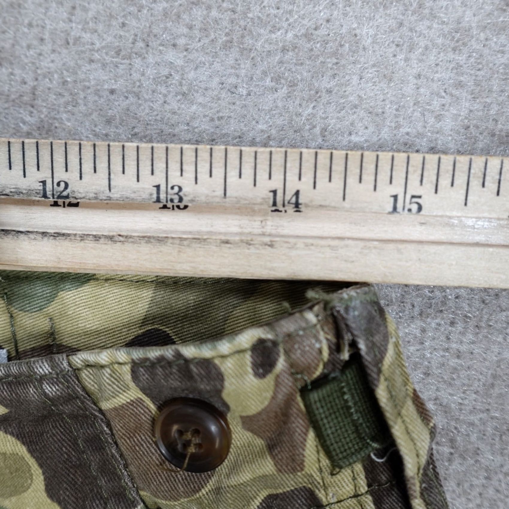 Vintage MNMI Mens Pants 30 x 30 Green Brown Chino Duck Camo Camouflage Cargo Pants Cargo Pocket 5-Pocket Canvas Cotton Regular Size 30 Mens Size US 30 / EU 46 - 4 Thumbnail