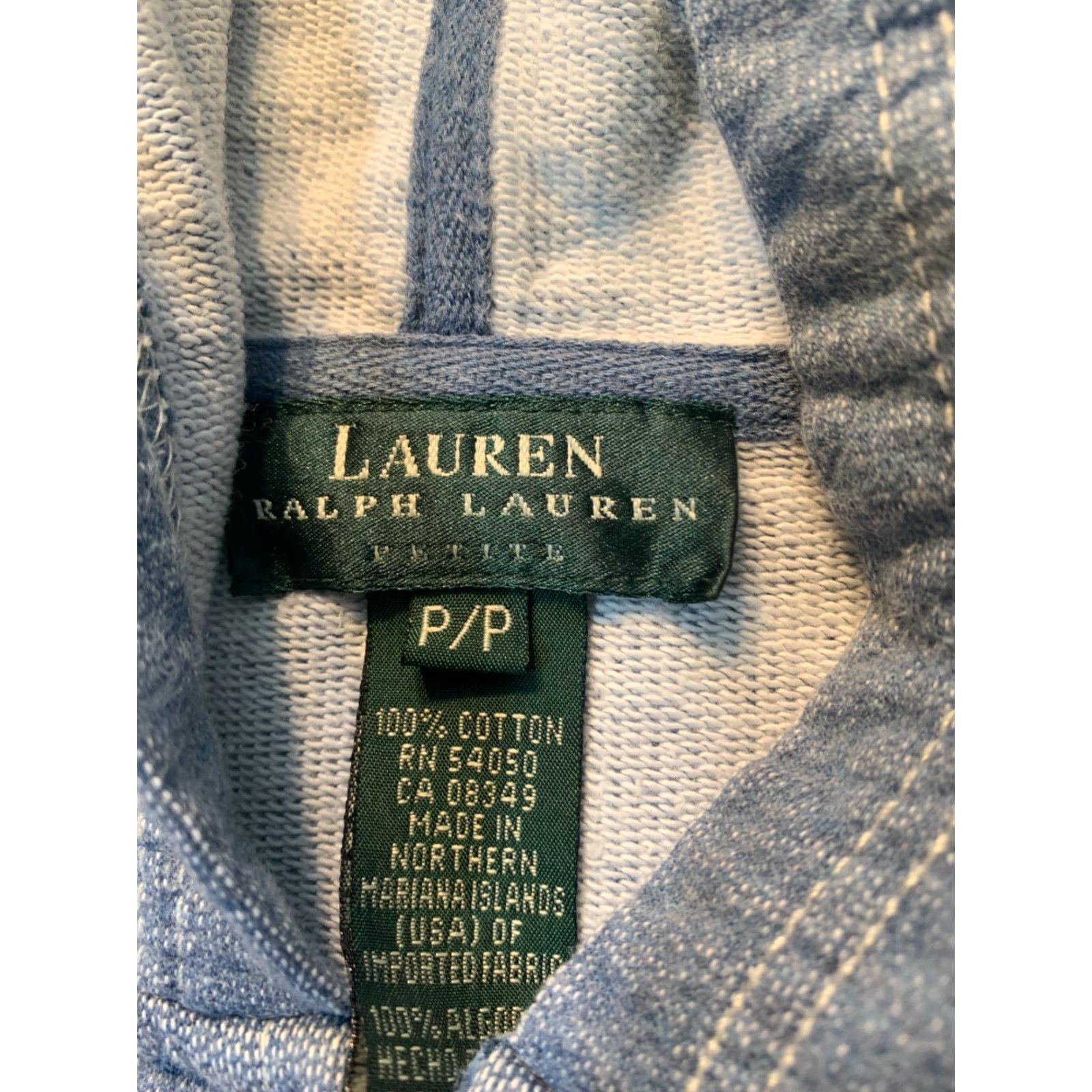 Ralph Lauren VINTAGE Lauren Ralph Lauren Hooded Jacket Womens PP Zip Blue Long Sleeve pockets Size XXS / US 00 / IT 34 - 3 Thumbnail