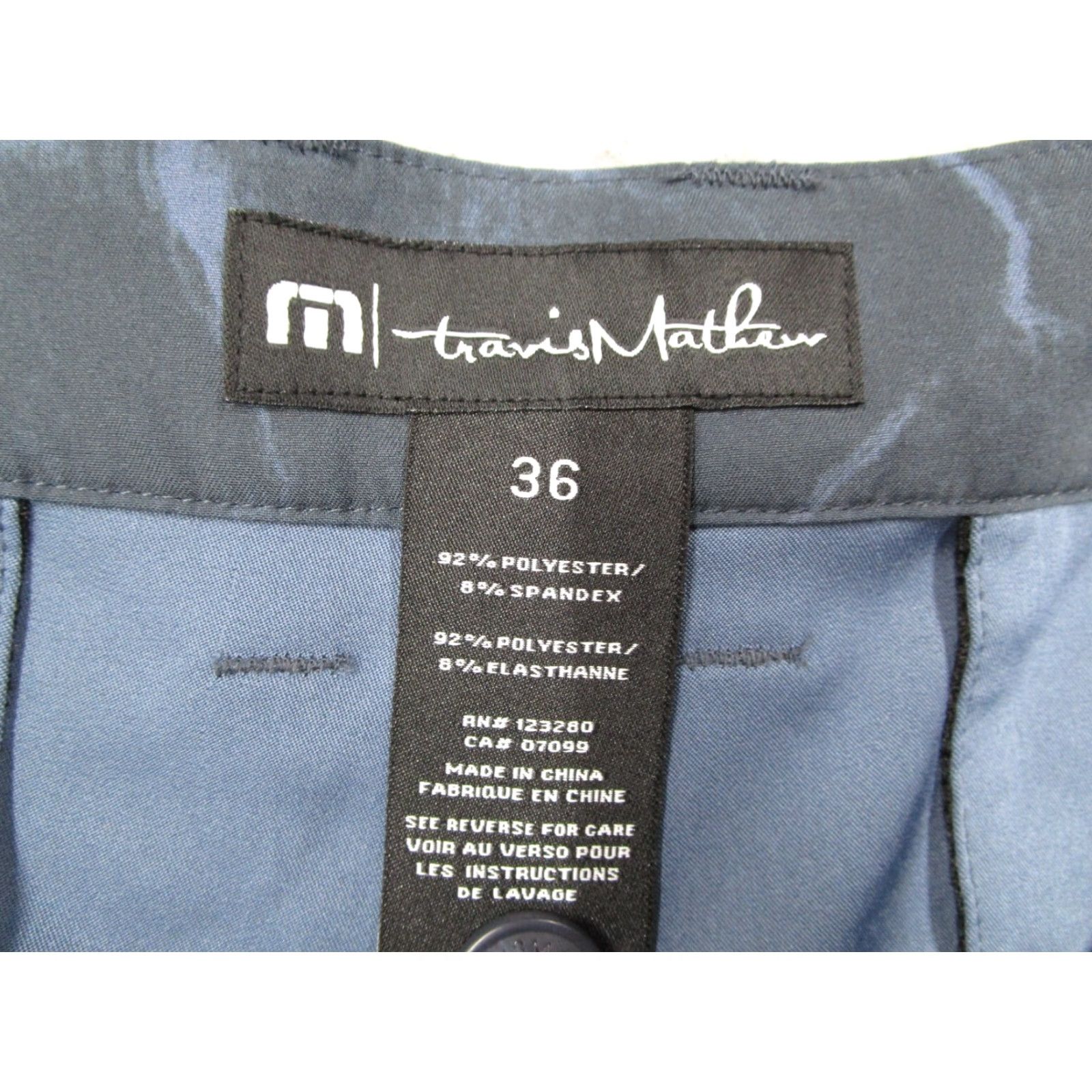 TravisMathew Travis Mathew Shorts Mens 36 Blue 9" Golf Stretch Resort Performance Travel Chino Flat Front 5-Pocket Logo Size US 36 / EU 52 - 2 Thumbnail