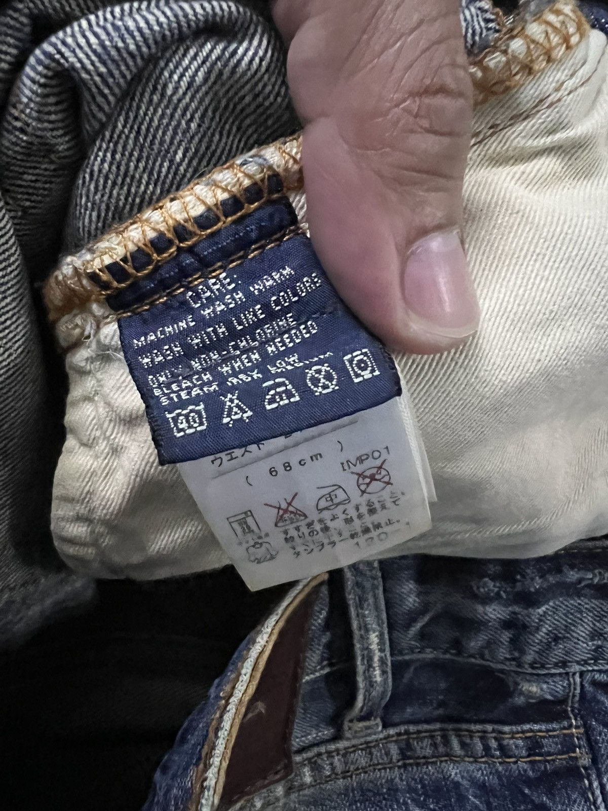 If Six Was Nine Distressed Ralph Lauren Dungarees Low Rise Sick Jean Size US 30 / EU 46 - 17 Thumbnail