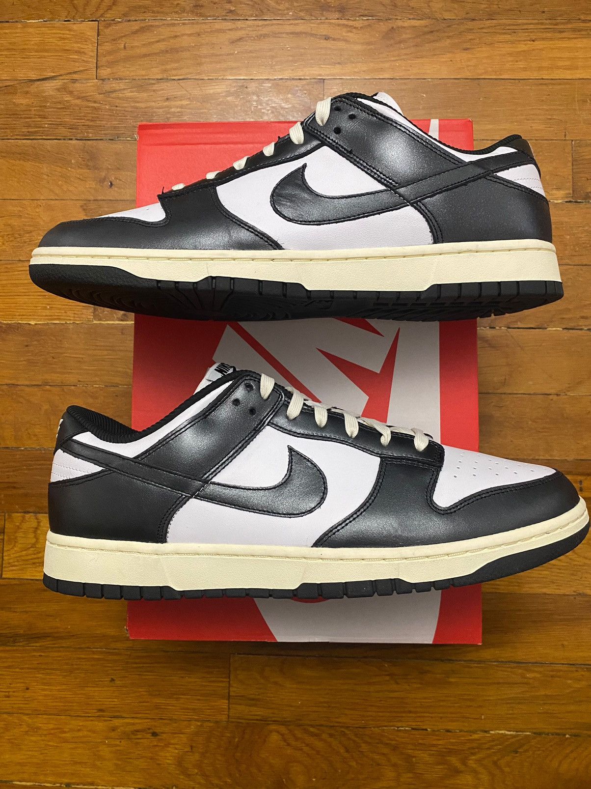 Nike Size 12.5M / 14W - Nike Dunk Low Vintage Panda Black Size US 12.5 / EU 45-46 - 2 Thumbnail